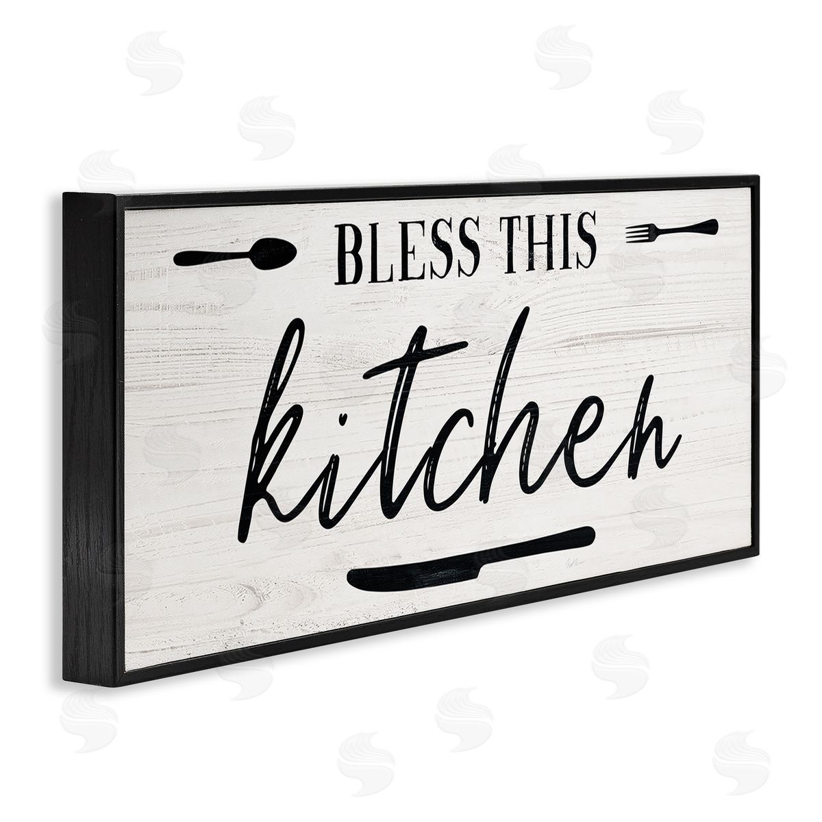 Natalie Carpentieri Bless This Kitchen Phrase Minimal Typography Fork Knife