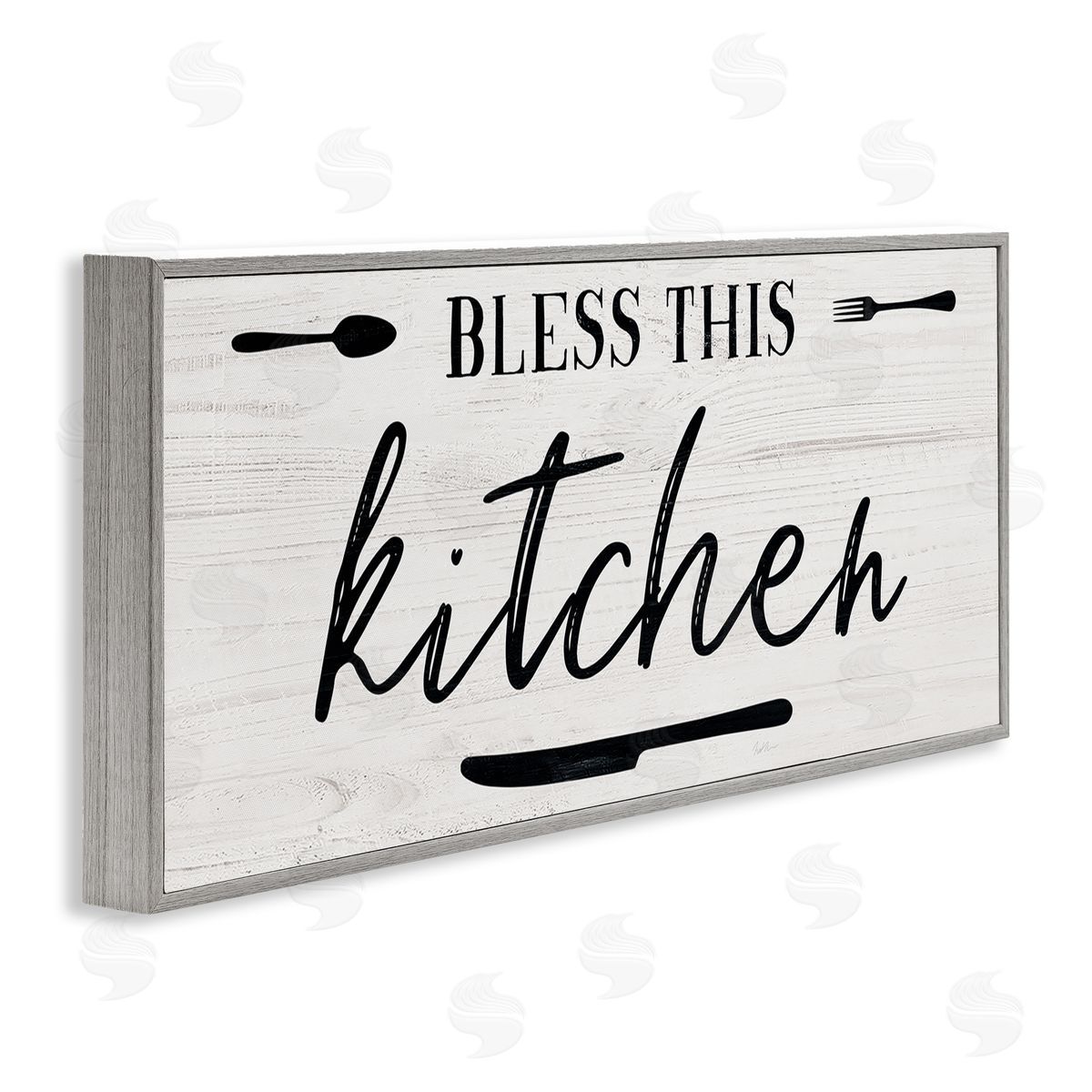 Natalie Carpentieri Bless This Kitchen Phrase Minimal Typography Fork Knife