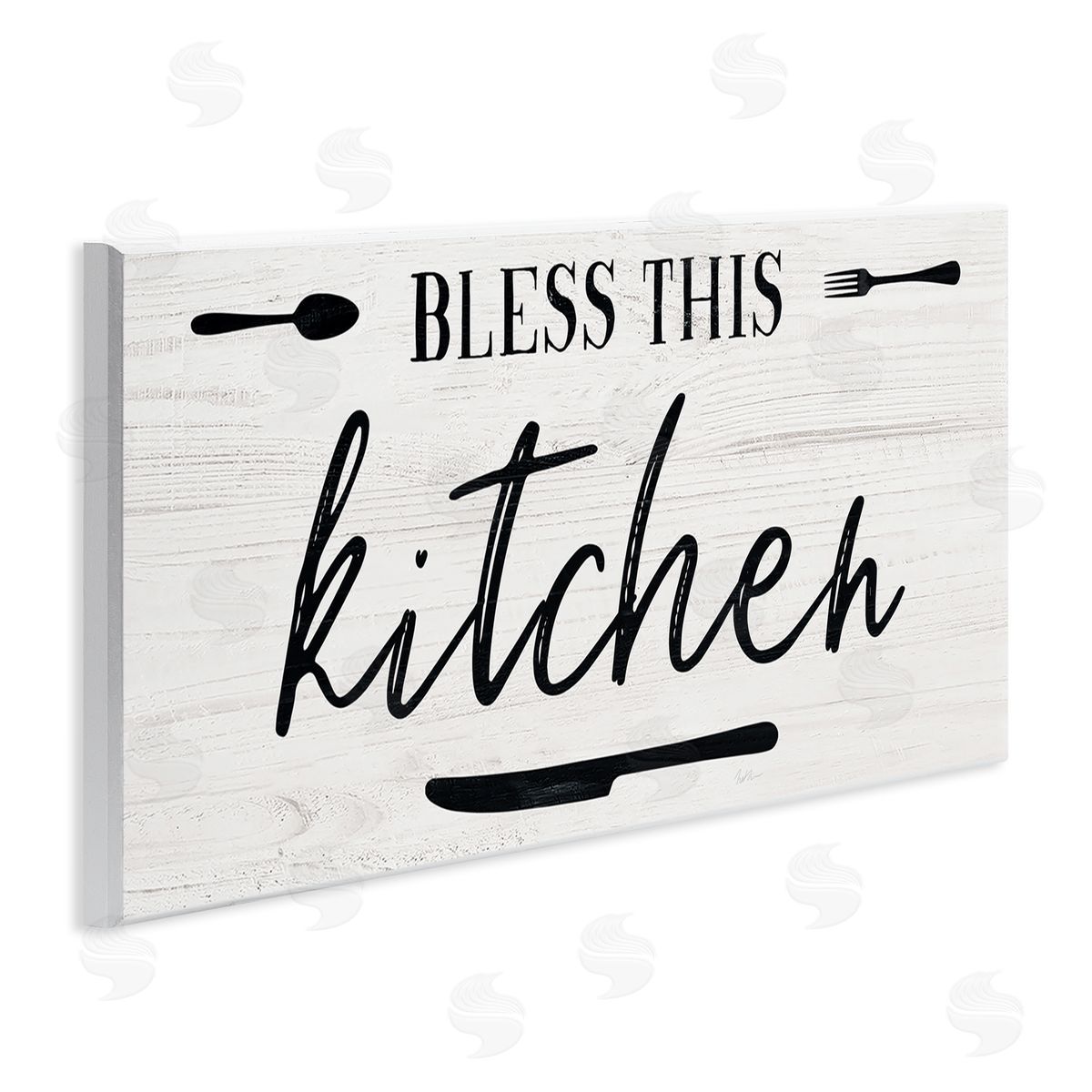 Natalie Carpentieri Bless This Kitchen Phrase Minimal Typography Fork Knife
