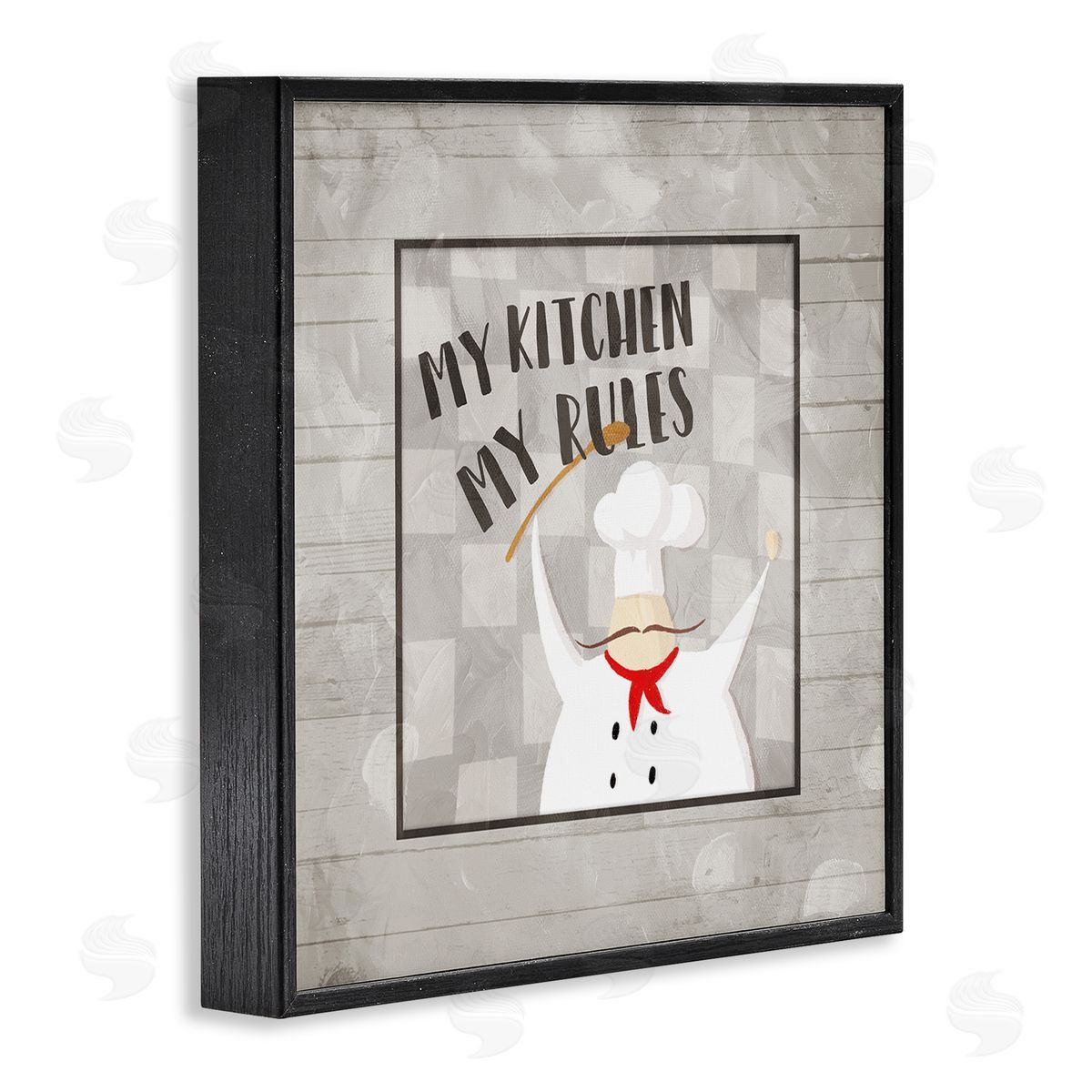 Milli Villa My Kitchen My Rules Phrase French Mustache Chef Black Framed Glicee Wall Art Print