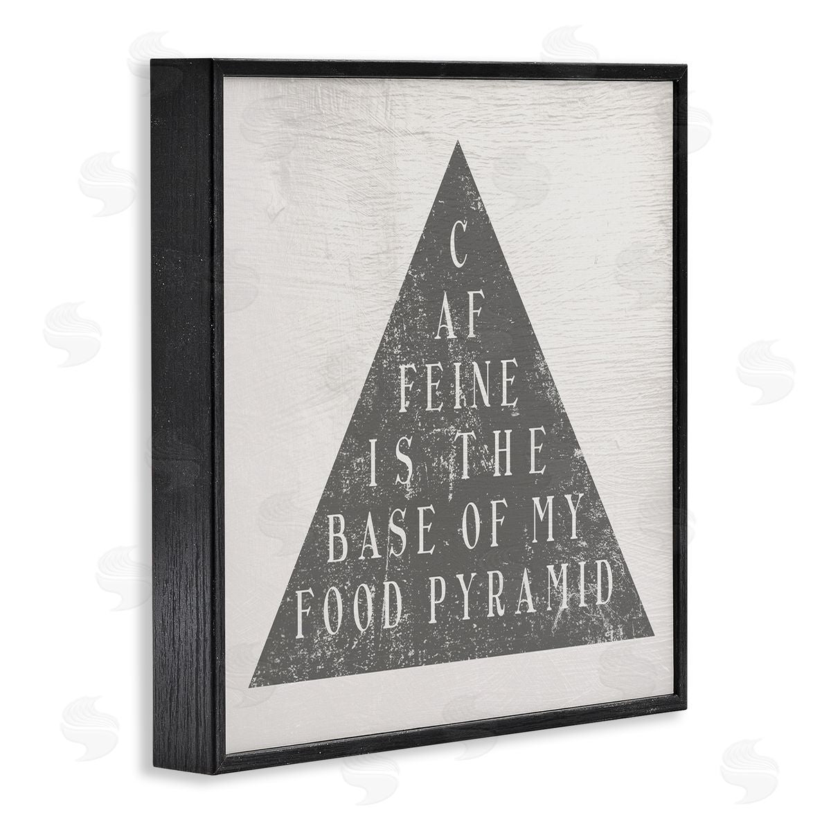 Stupell Studio Caffeine is My Food Pyramid Funny Kitchen  Black Framed Glicee Wall Art Print