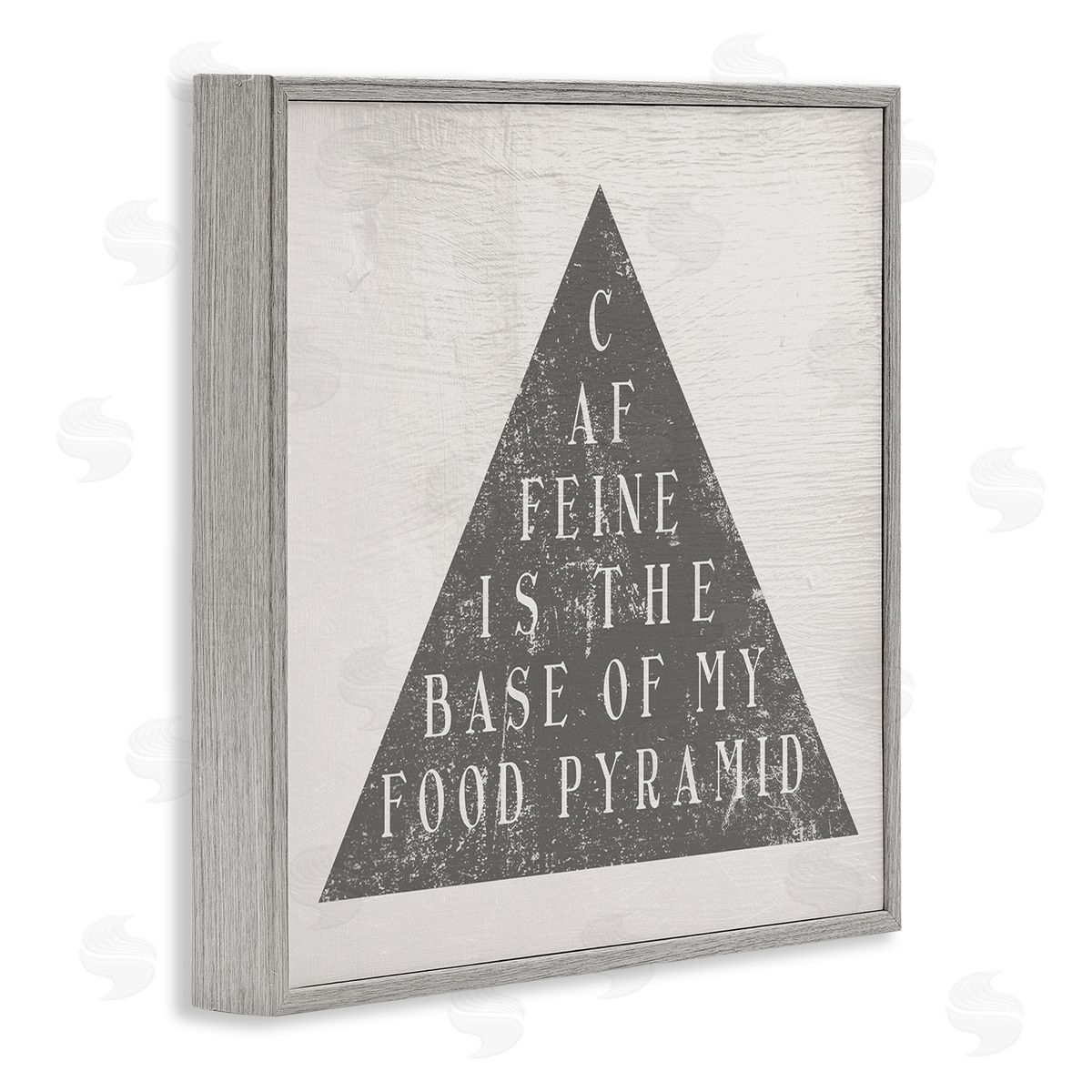Stupell Studio Caffeine is My Food Pyramid Funny Kitchen  Gray Framed Glicee Wall Art Print