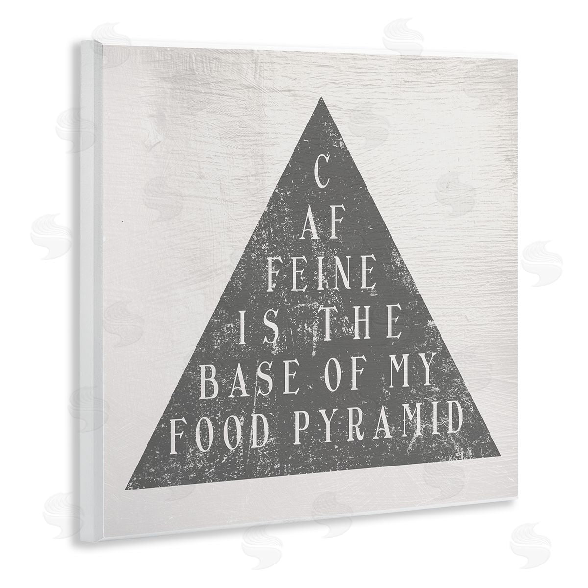 Stupell Studio Caffeine is My Food Pyramid Funny Kitchen  Wooden Wall Plaque Art Print