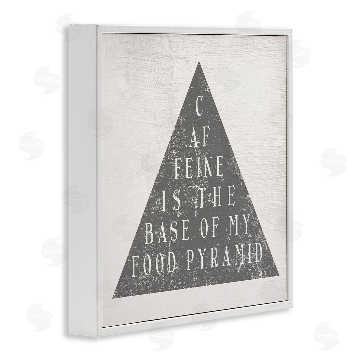 Stupell Studio Caffeine is My Food Pyramid Funny Kitchen  White Framed Glicee Wall Art Print