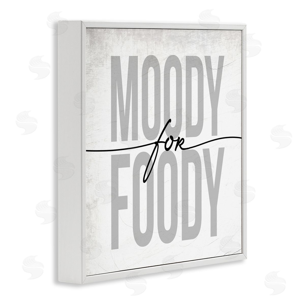 Stupell Studio Moody for Foody Phrase Minimal Kitchen Text White Framed Glicee Wall Art Print