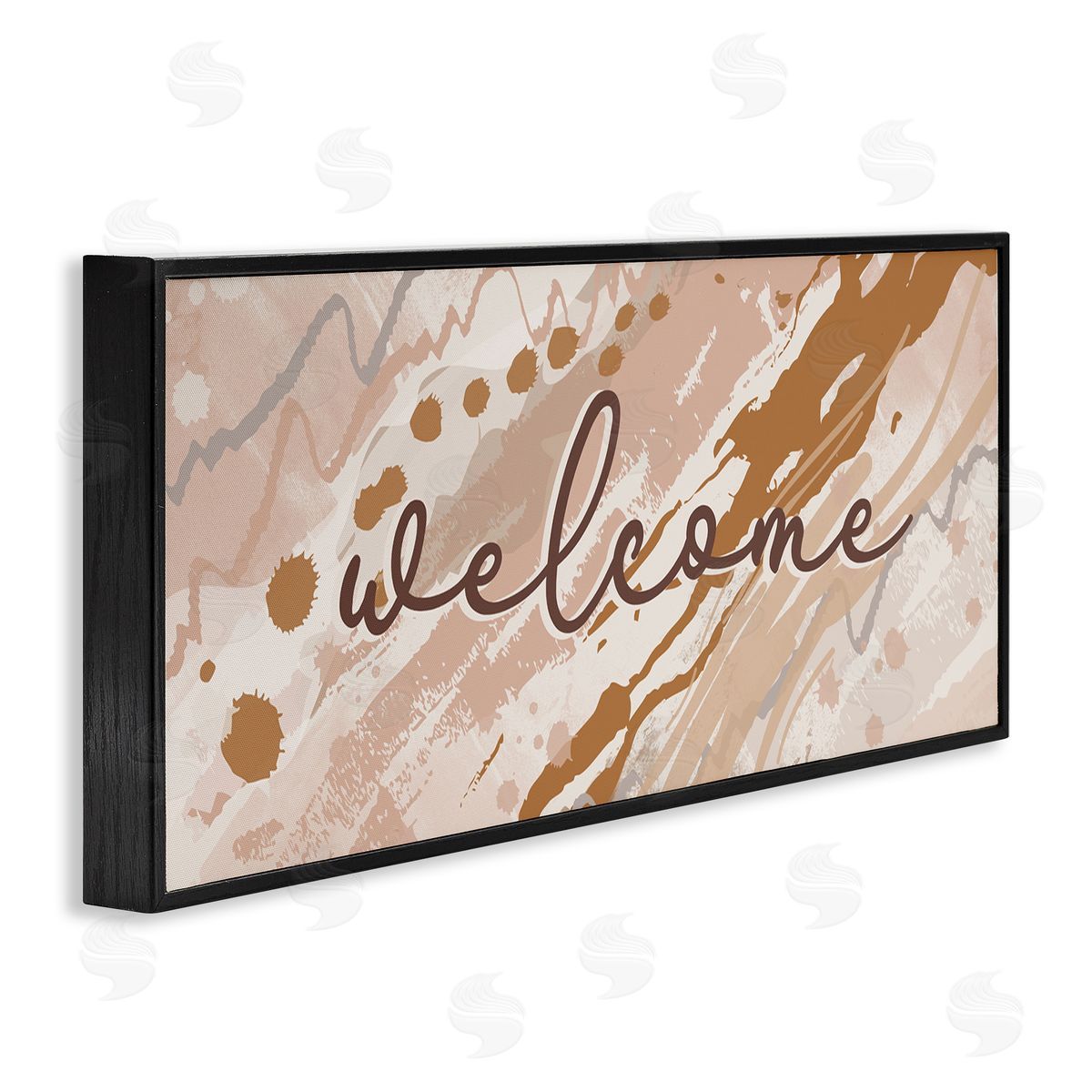 Jennifer Ellory Welcome Greeting Sign Abstract Geode Pattern Warm Tones