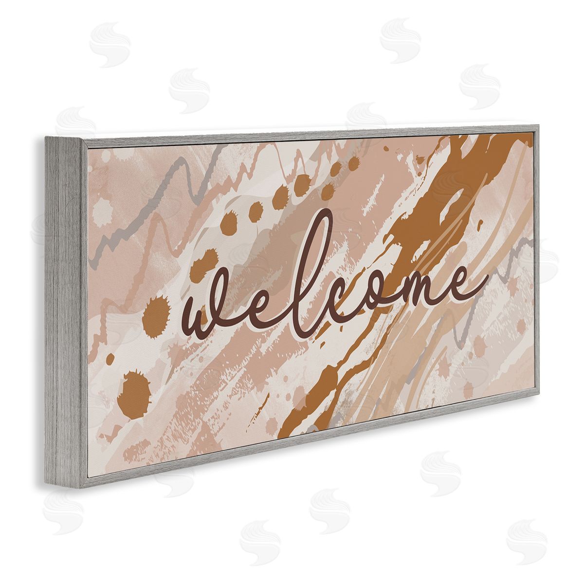 Jennifer Ellory Welcome Greeting Sign Abstract Geode Pattern Warm Tones