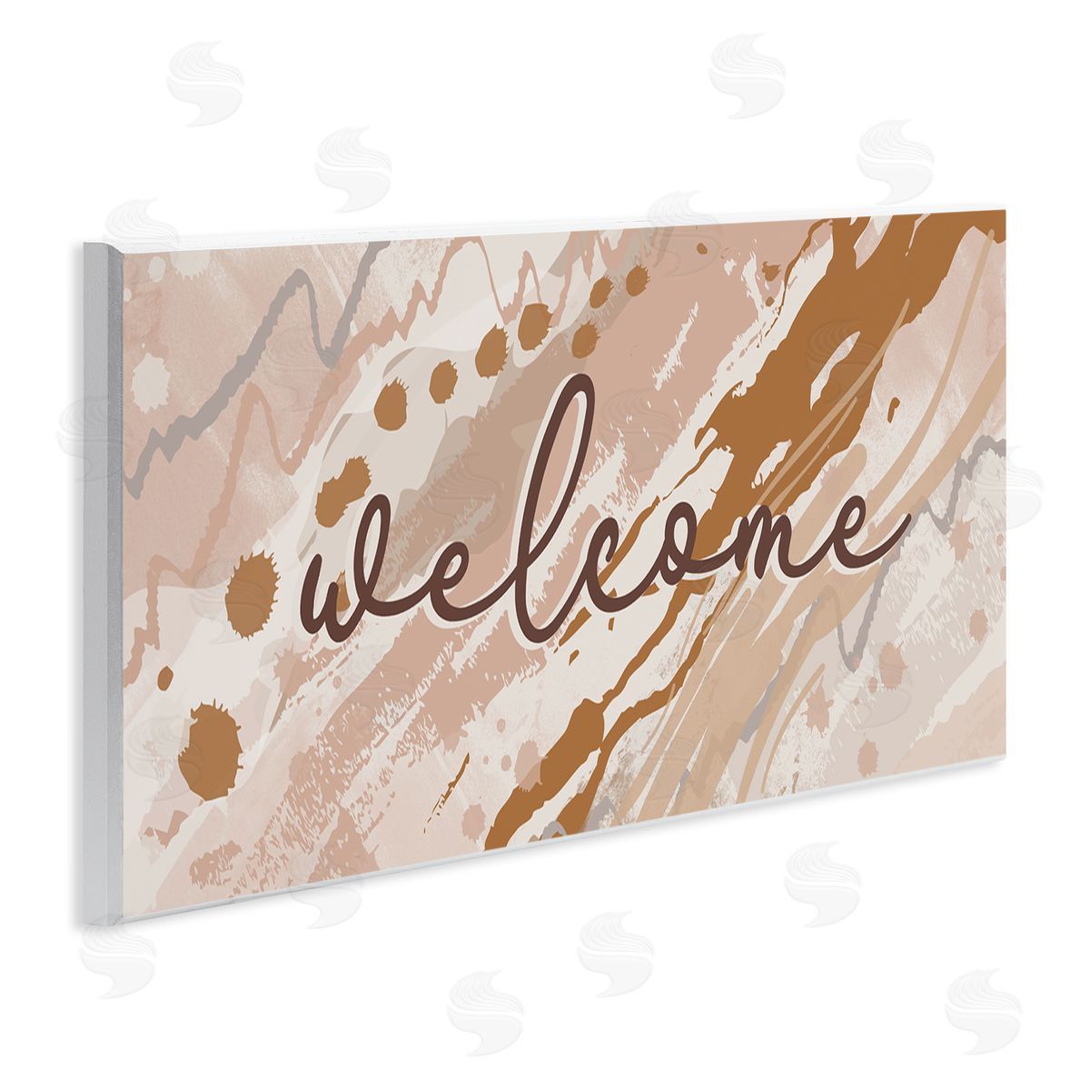 Jennifer Ellory Welcome Greeting Sign Abstract Geode Pattern Warm Tones