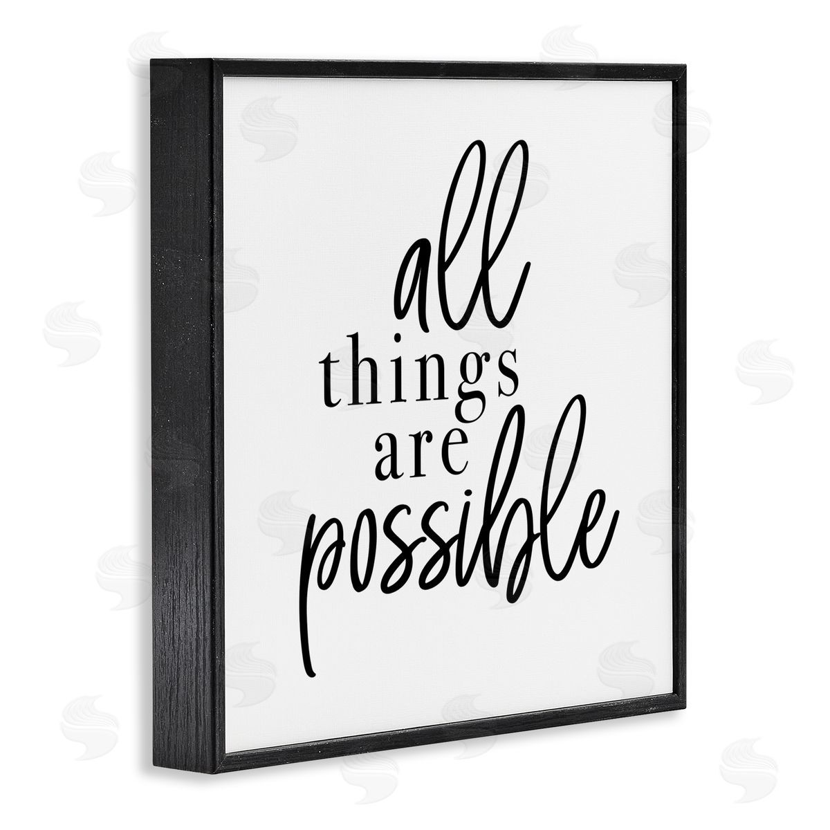 Jessica Mundo All Things Are Possible Motivational Phrase Minimal Typography Black Framed Glicee Wall Art Print
