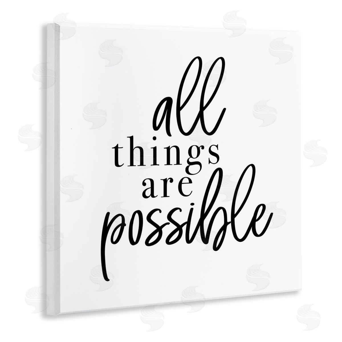 Jessica Mundo All Things Are Possible Motivational Phrase Minimal Typography Wooden Wall Plaque Art Print