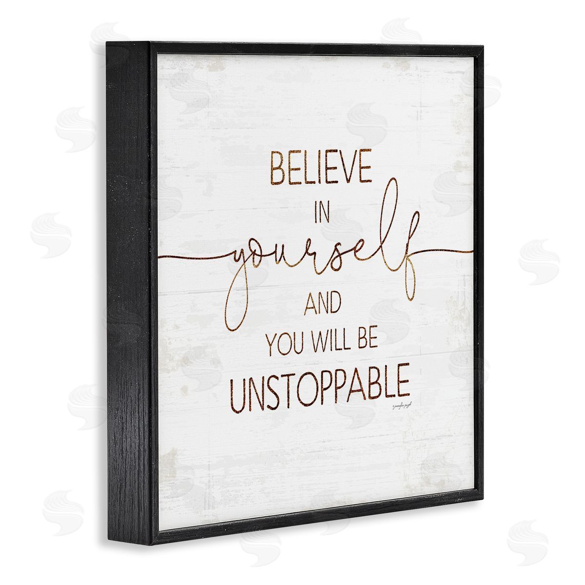 Believe In Yourself Be Unstoppable Black Frame Print Wall Art, Home Decor by Jennifer Pugh
