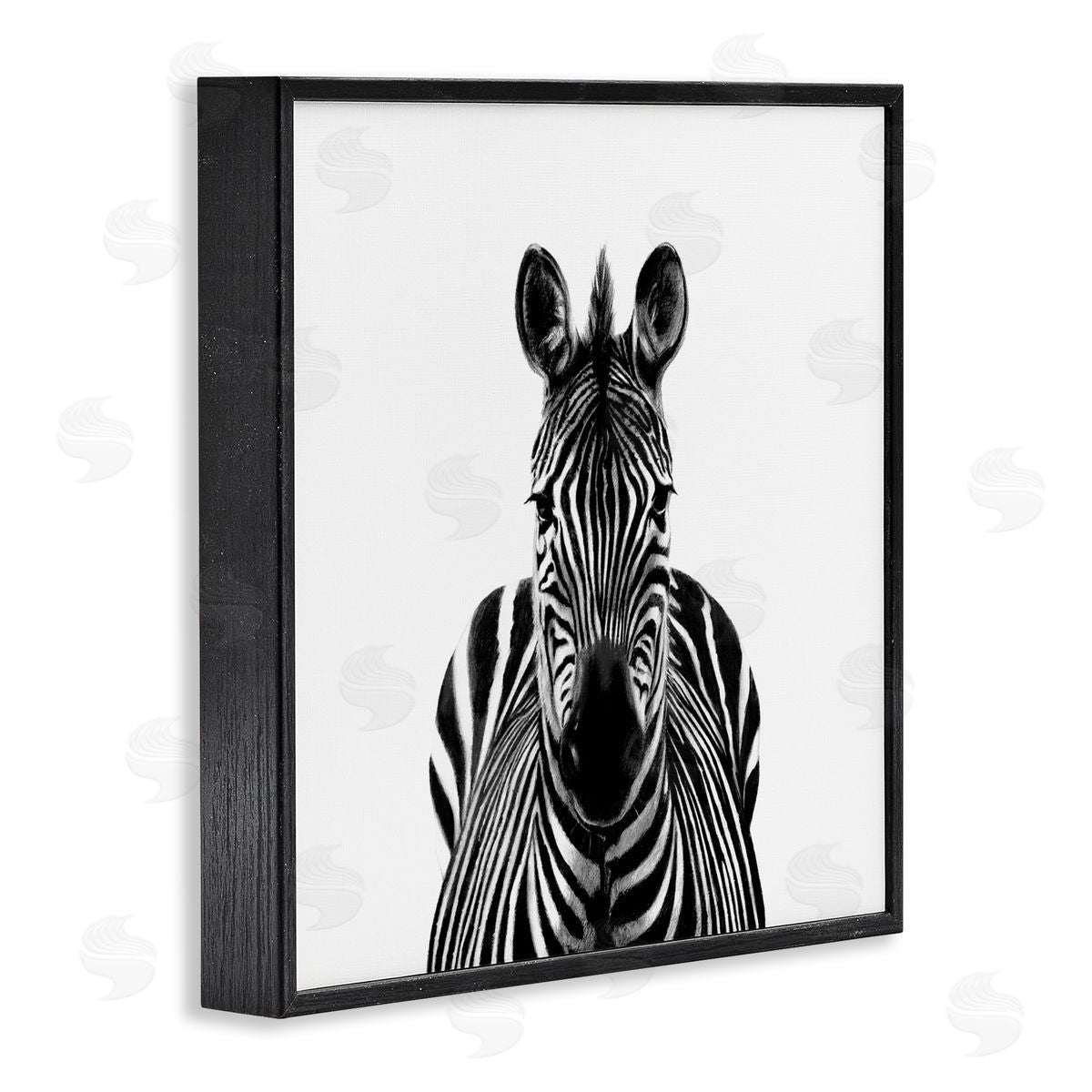 Victoria Borges Realistic Zebra Portrait Minimal Black White Wildlife Illustration Black Framed Glicee Wall Art Print