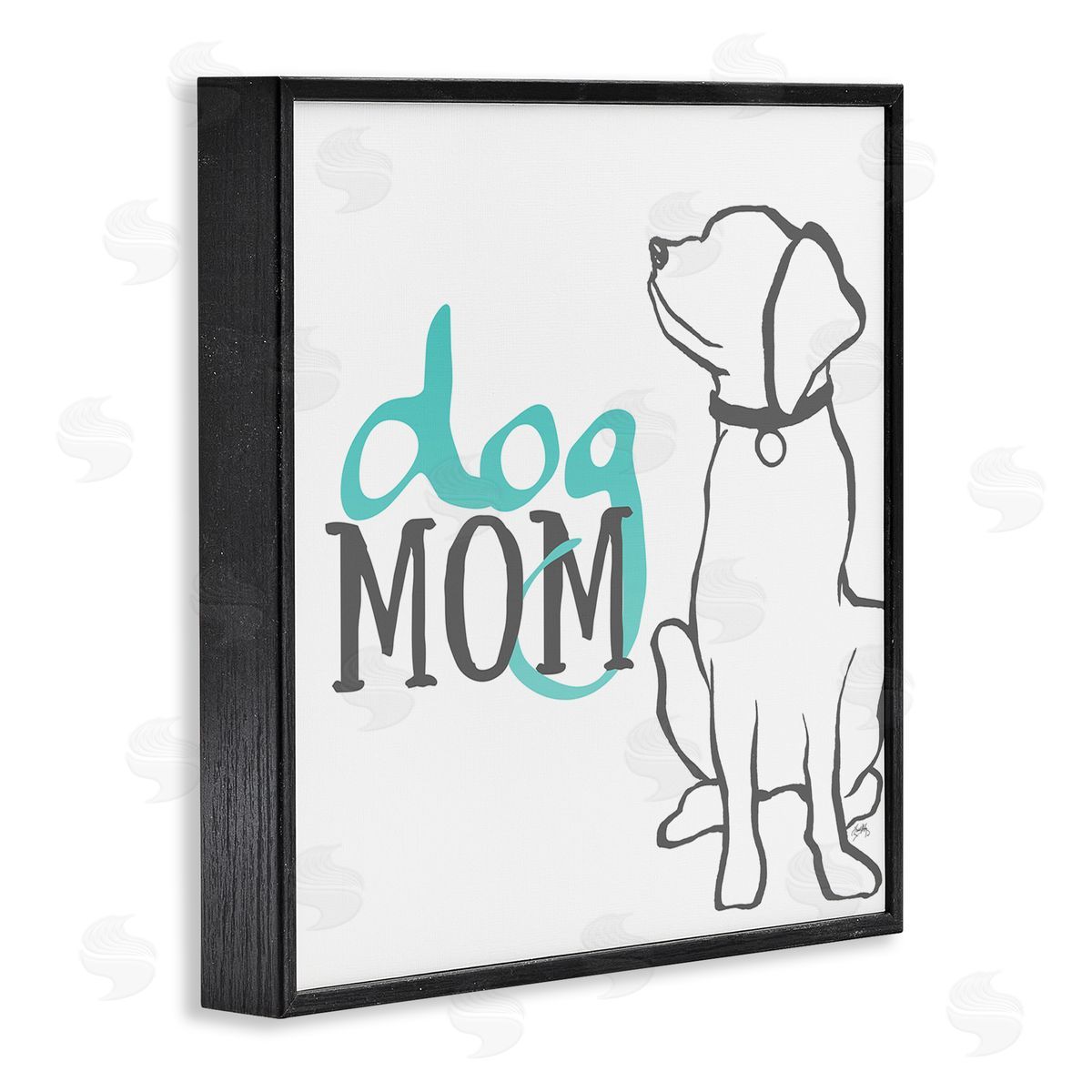 Elizabeth Medley Dog Mom Phrase Sitting Pet Labrador with Collar Black Framed Glicee Wall Art Print