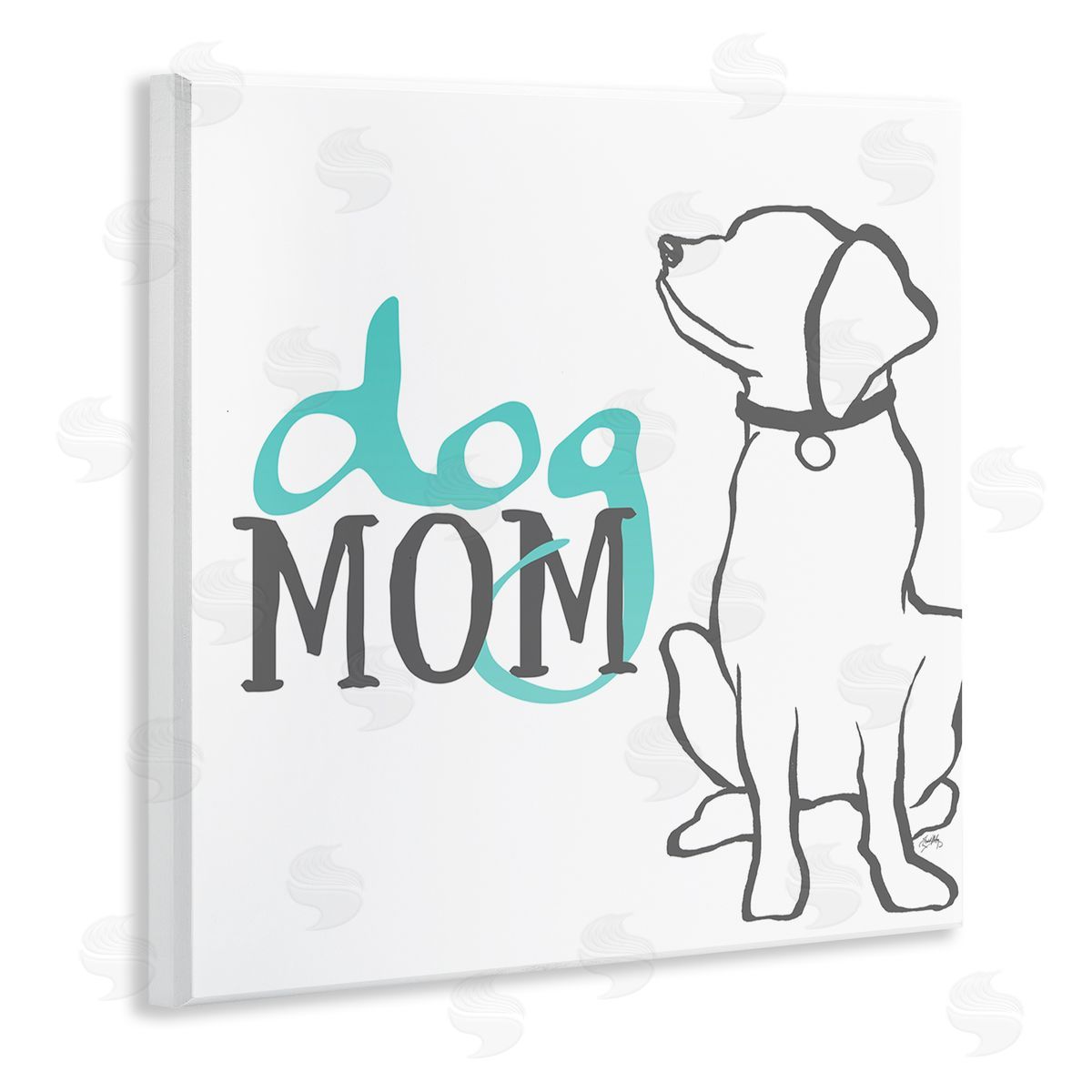 Elizabeth Medley Dog Mom Phrase Sitting Pet Labrador with Collar Wooden Wall Plaque Art Print
