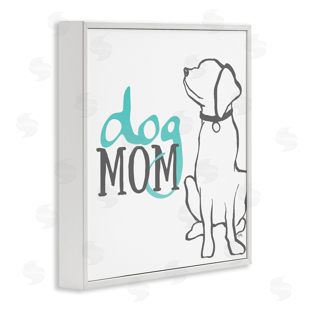 Elizabeth Medley Dog Mom Phrase Sitting Pet Labrador with Collar White Framed Glicee Wall Art Print