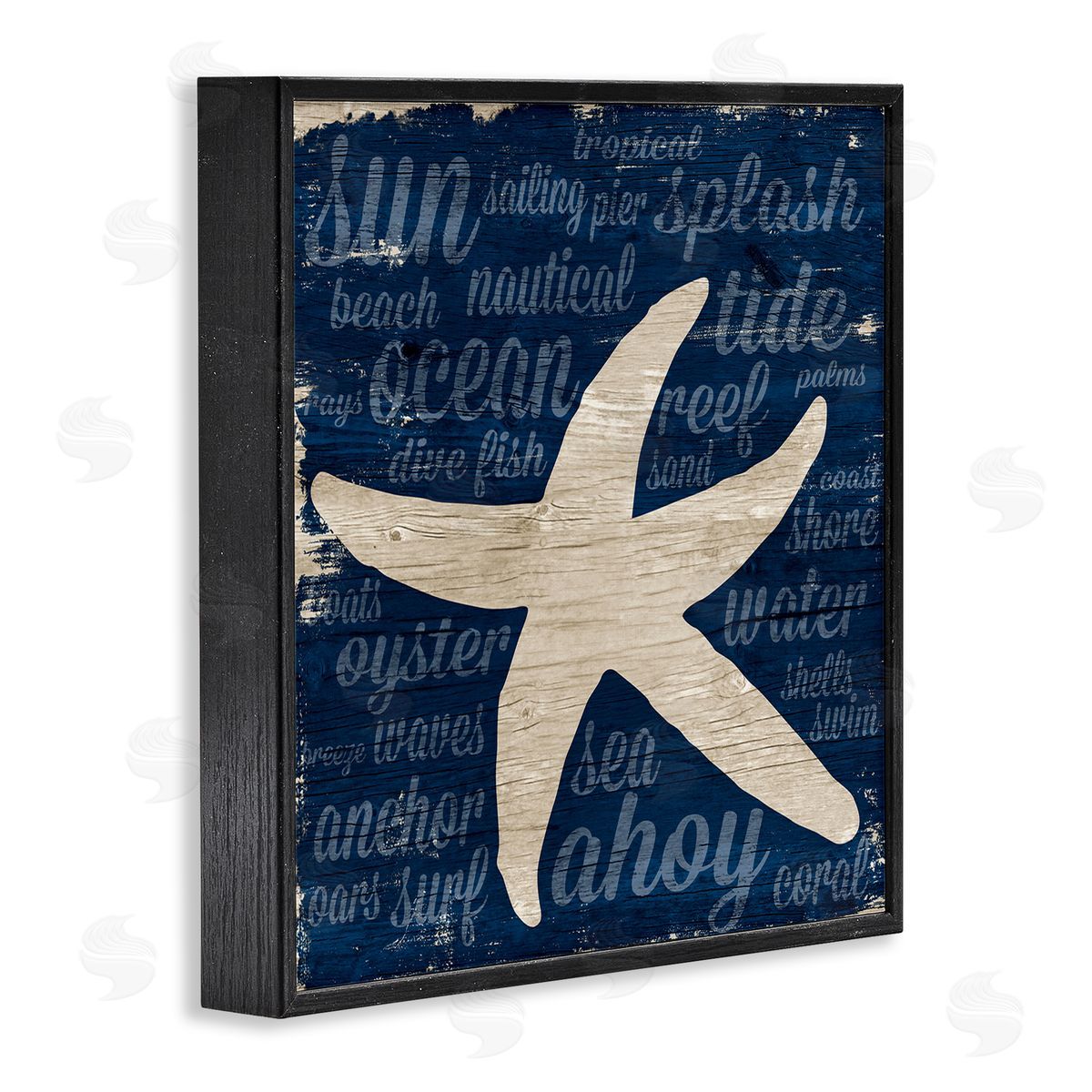 Gina Ritter Rustic Beach Starfish Aquatic Animal Fun Nautical Phrases Black Framed Glicee Wall Art Print