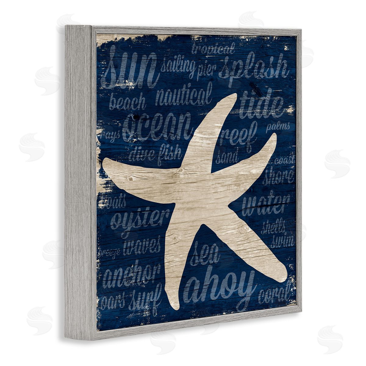 Gina Ritter Rustic Beach Starfish Aquatic Animal Fun Nautical Phrases Gray Framed Glicee Wall Art Print