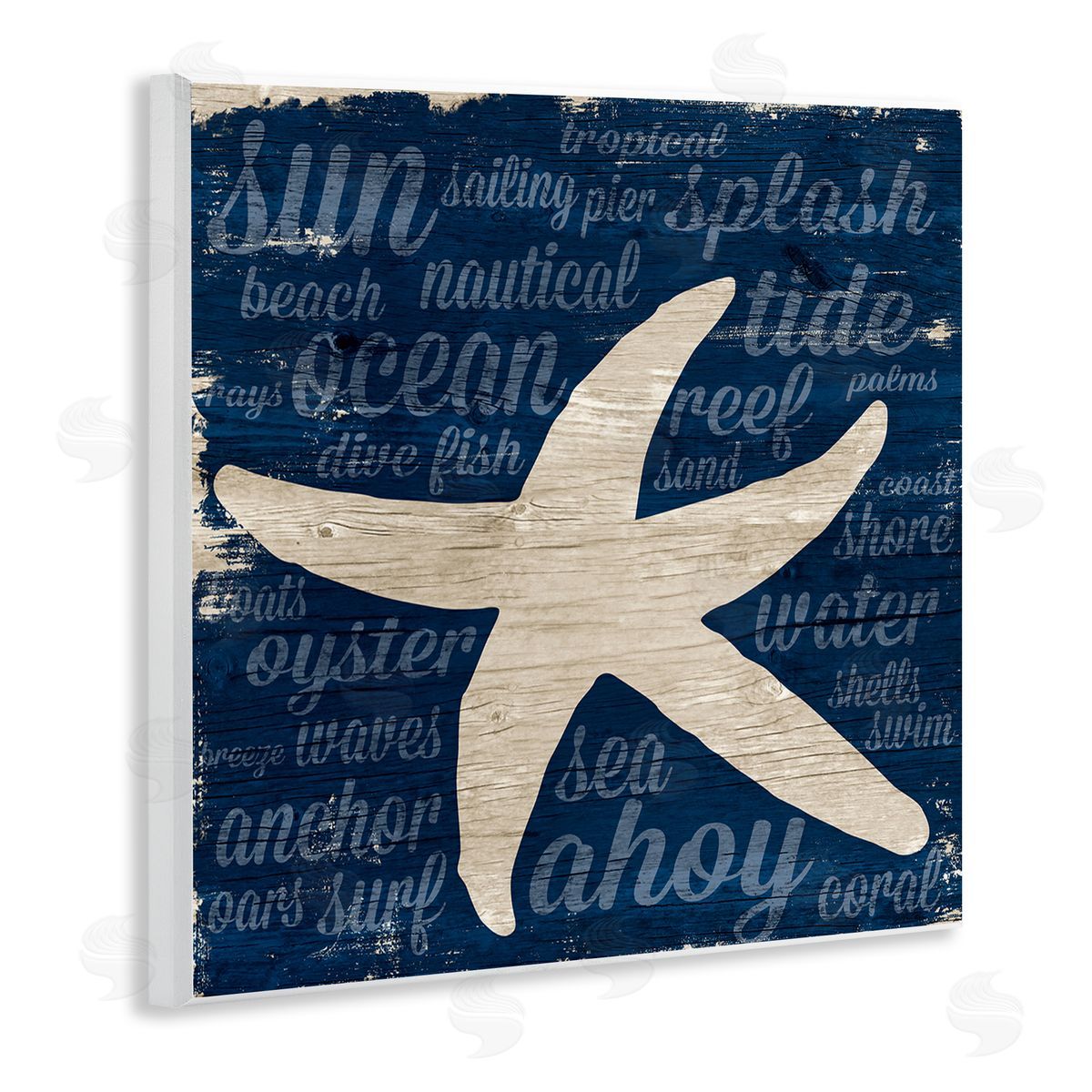 Gina Ritter Rustic Beach Starfish Aquatic Animal Fun Nautical Phrases Wooden Wall Plaque Art Print
