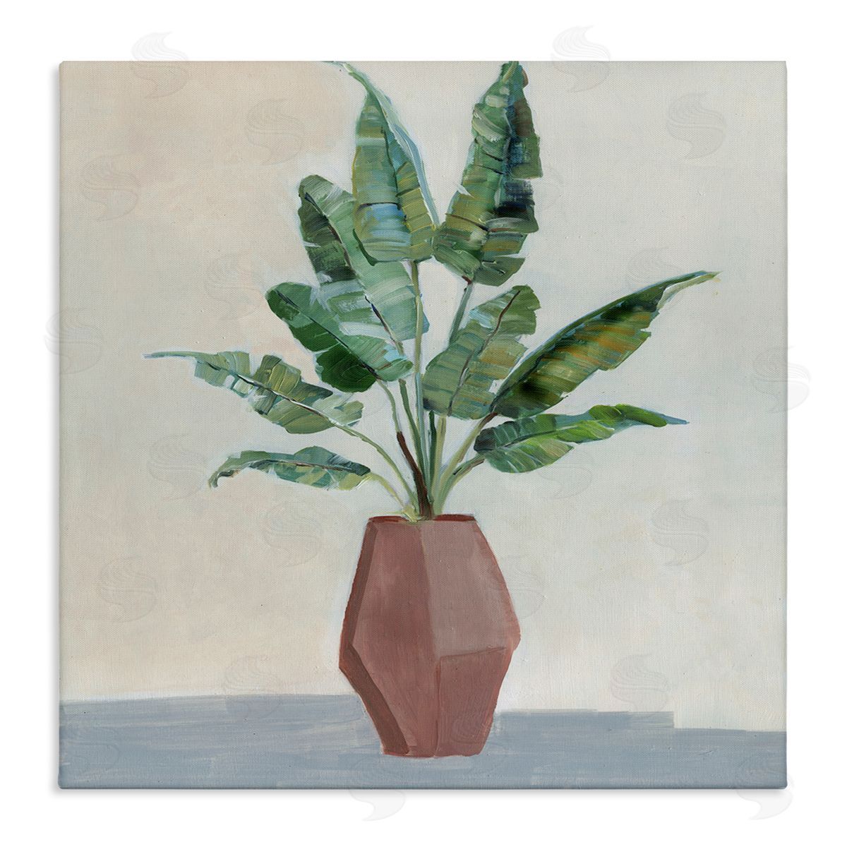 Sally Swatland Birds of Paradise Indoor Plant Still Life Painting Stretched Canvas Wall Art Print