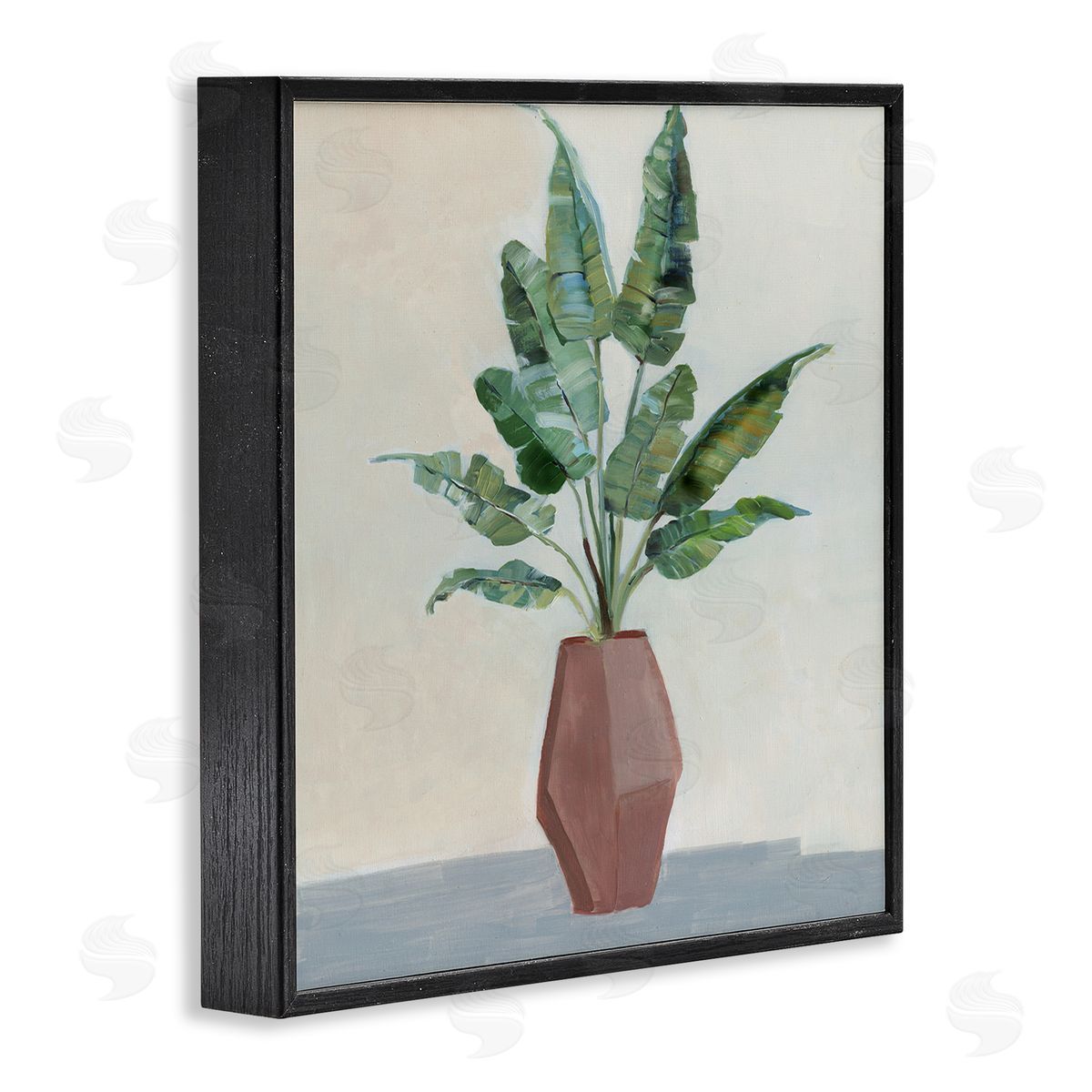 Sally Swatland Birds of Paradise Indoor Plant Still Life Painting Black Framed Glicee Wall Art Print