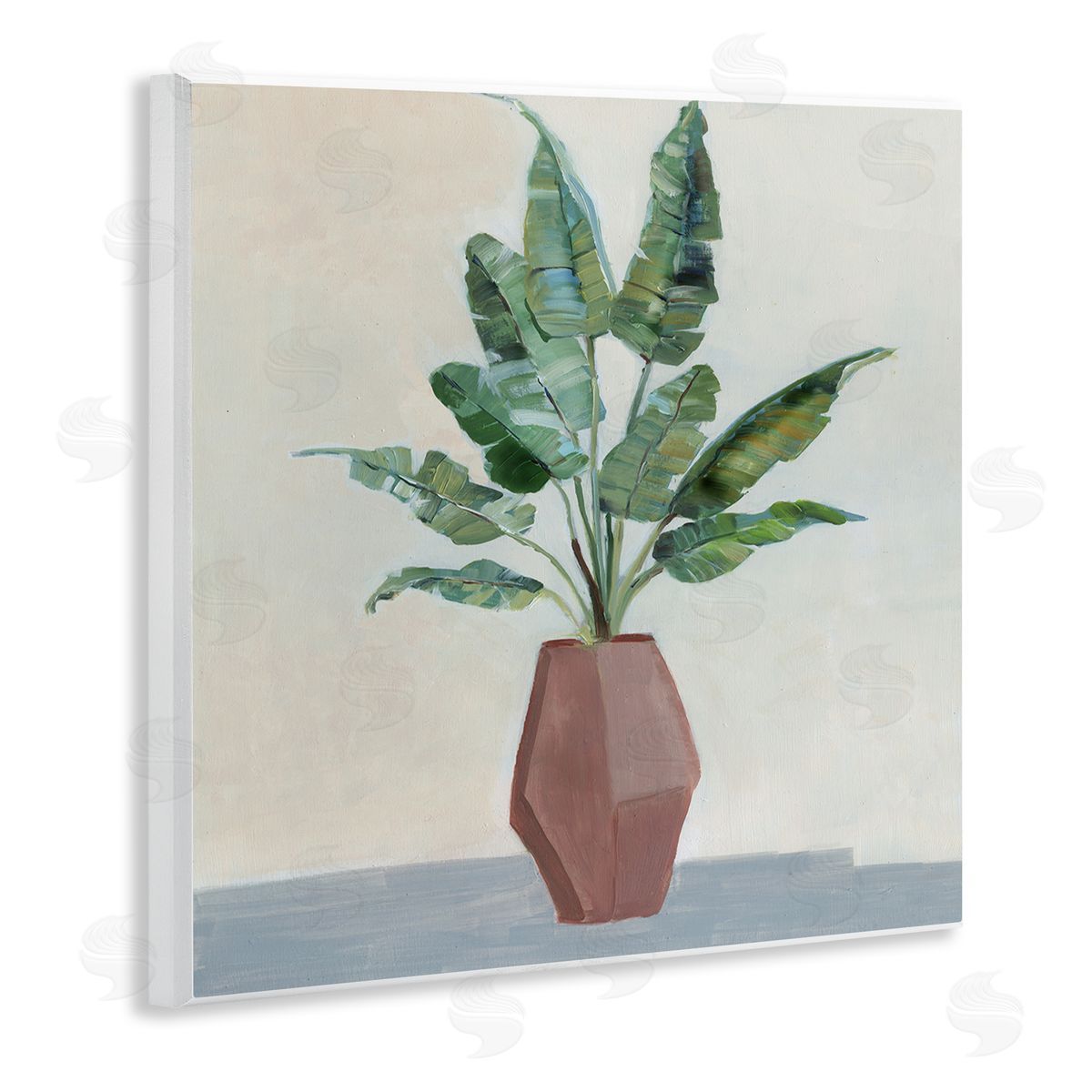 Sally Swatland Birds of Paradise Indoor Plant Still Life Painting Wooden Wall Plaque Art Print