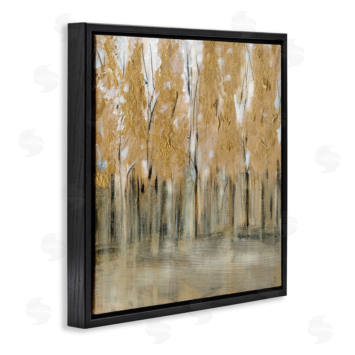 Susan Jill Rising Tree Forest Abstract Nature Landscape Brown Grey Black Floating Frame Canvas Wall Art Print