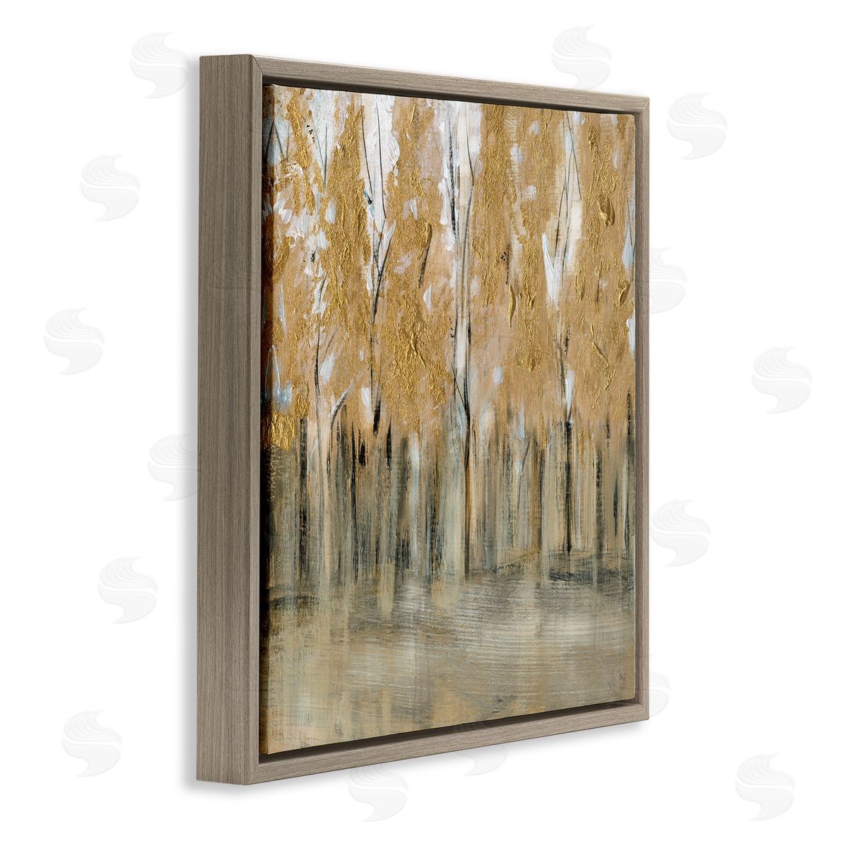 Susan Jill Rising Tree Forest Abstract Nature Landscape Brown Grey Brown Floating Frame Canvas Wall Art Print