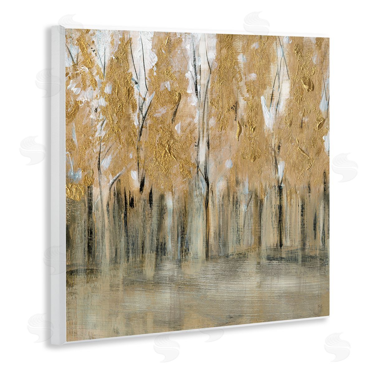 Susan Jill Rising Tree Forest Abstract Nature Landscape Brown Grey Wooden Wall Plaque Art Print