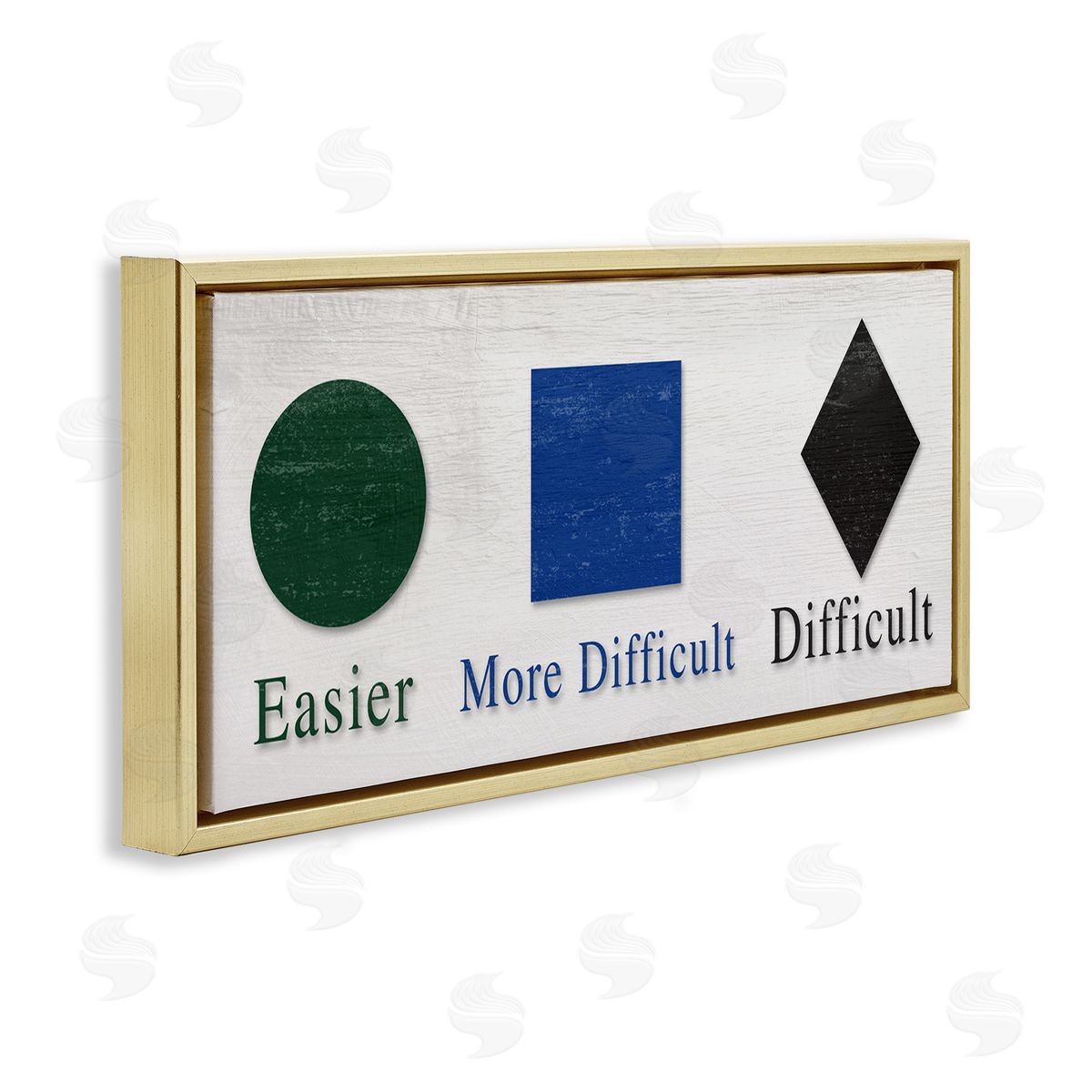 Stupell Studio Ski Mountain Symbols Easy Green Difficult Black Diamond