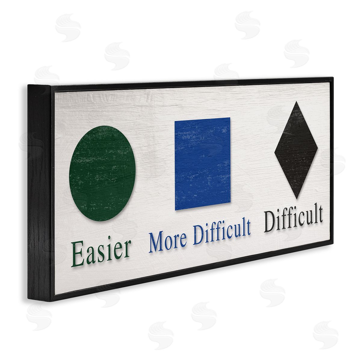 Stupell Studio Ski Mountain Symbols Easy Green Difficult Black Diamond