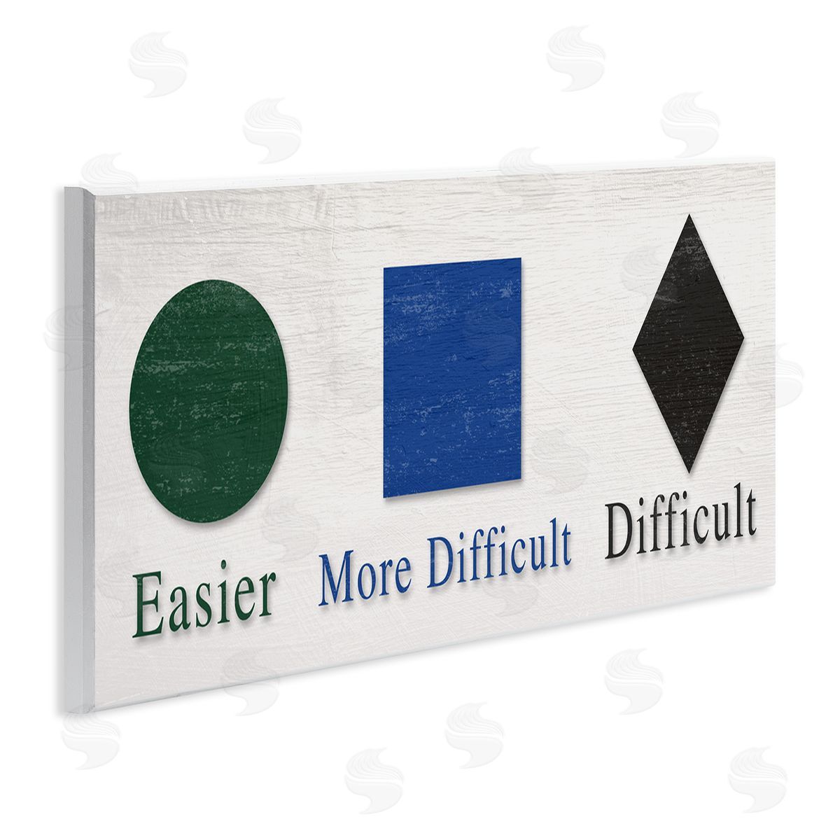 Stupell Studio Ski Mountain Symbols Easy Green Difficult Black Diamond