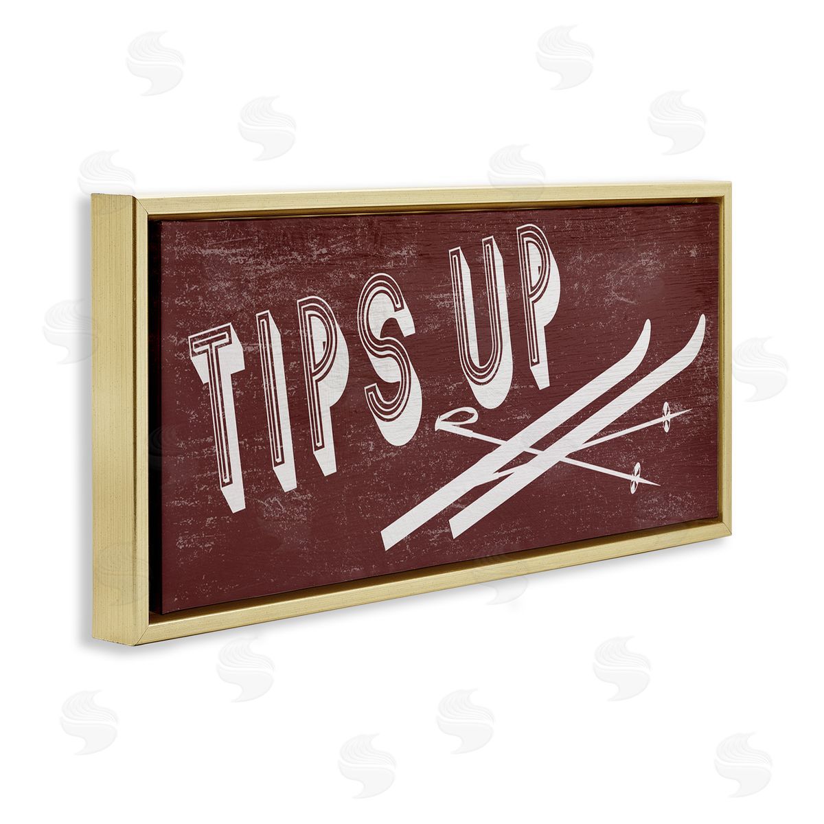 Stupell Studio Tips Up Phrase Retro Typography Ski Winter Sport