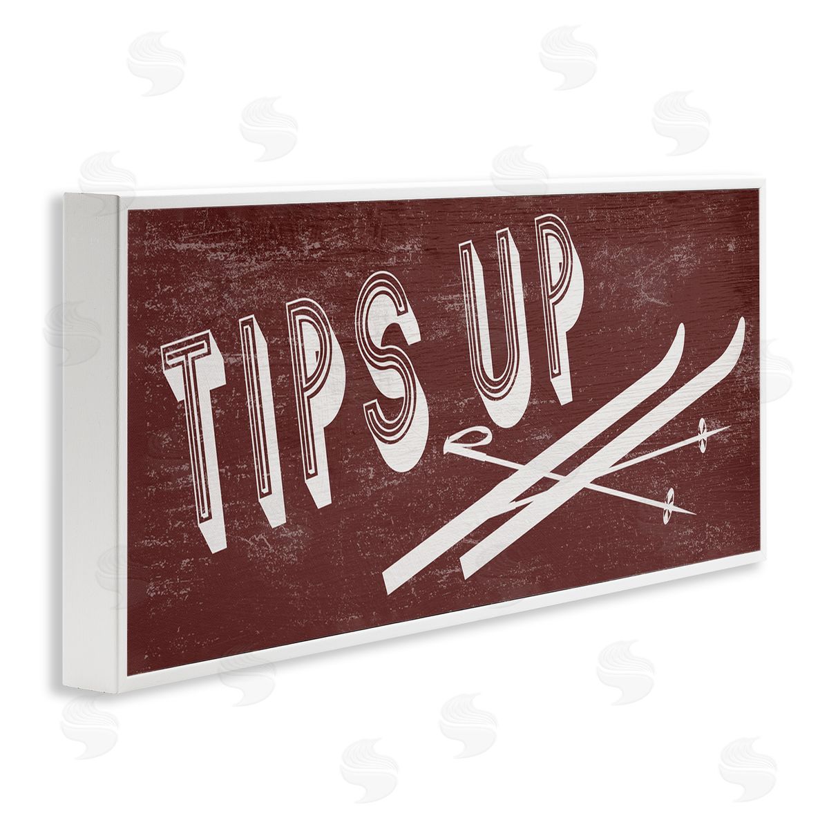 Stupell Studio Tips Up Phrase Retro Typography Ski Winter Sport