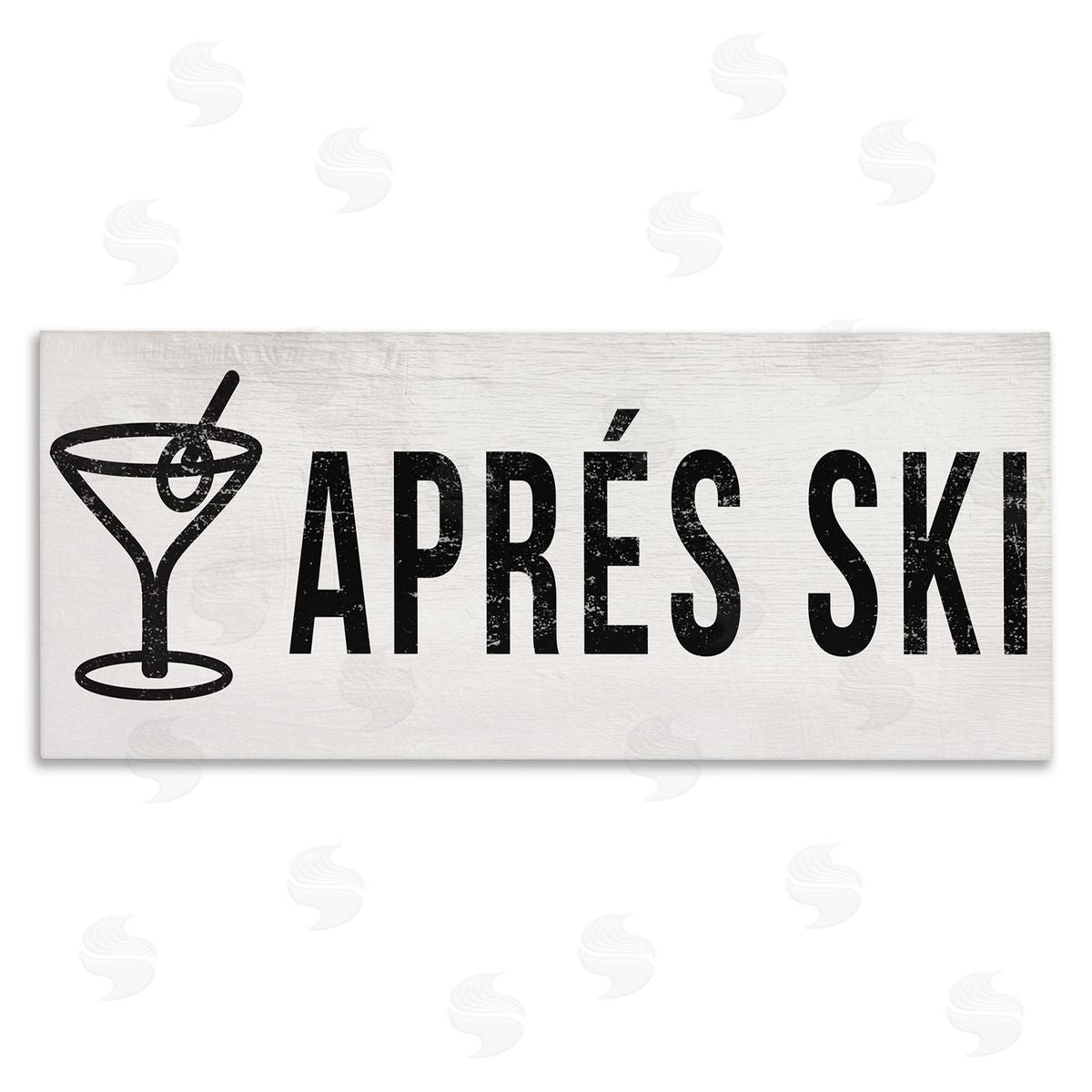 Stupell Studio Apr�s Ski Phrase Martini Glass with Olive