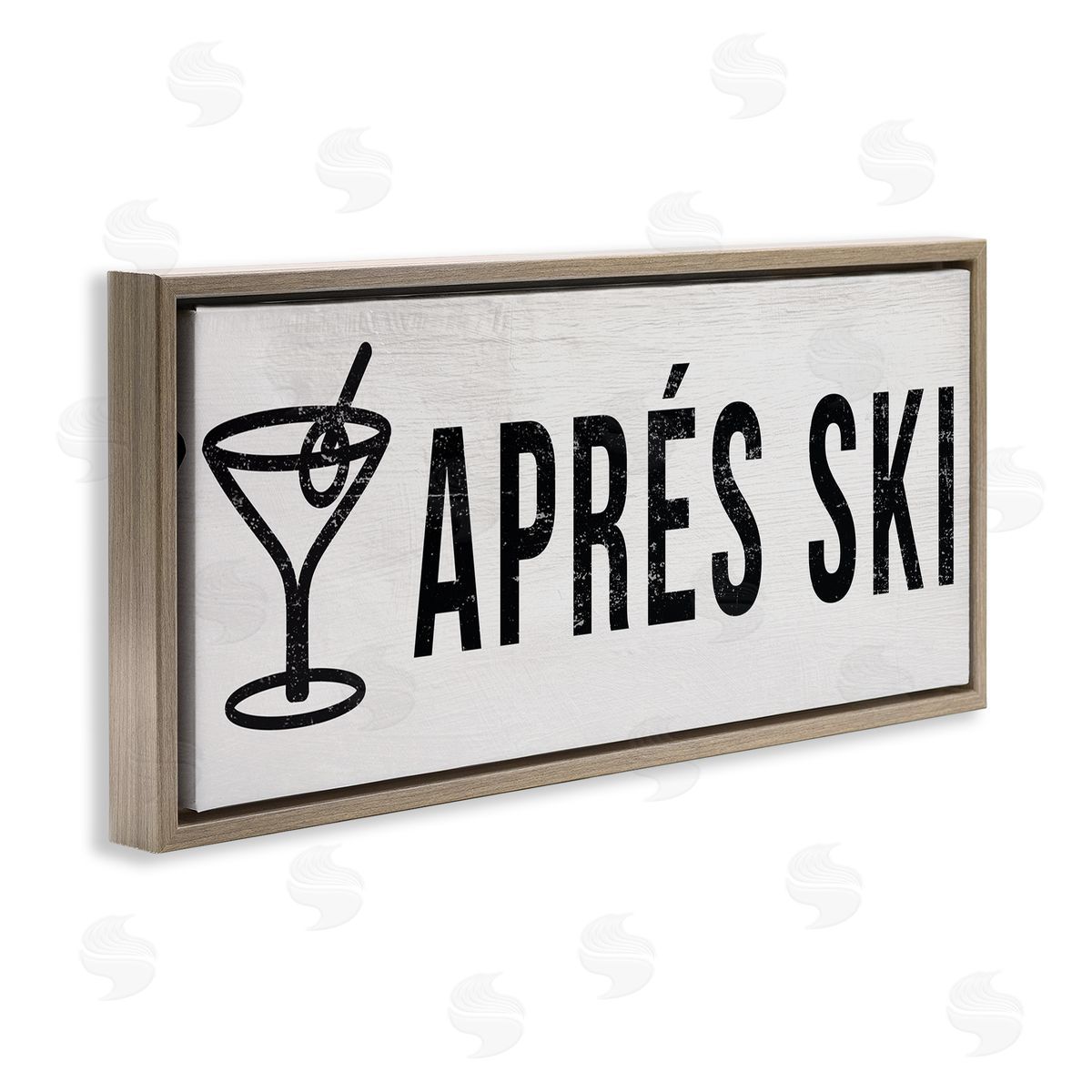 Stupell Studio Apr�s Ski Phrase Martini Glass with Olive