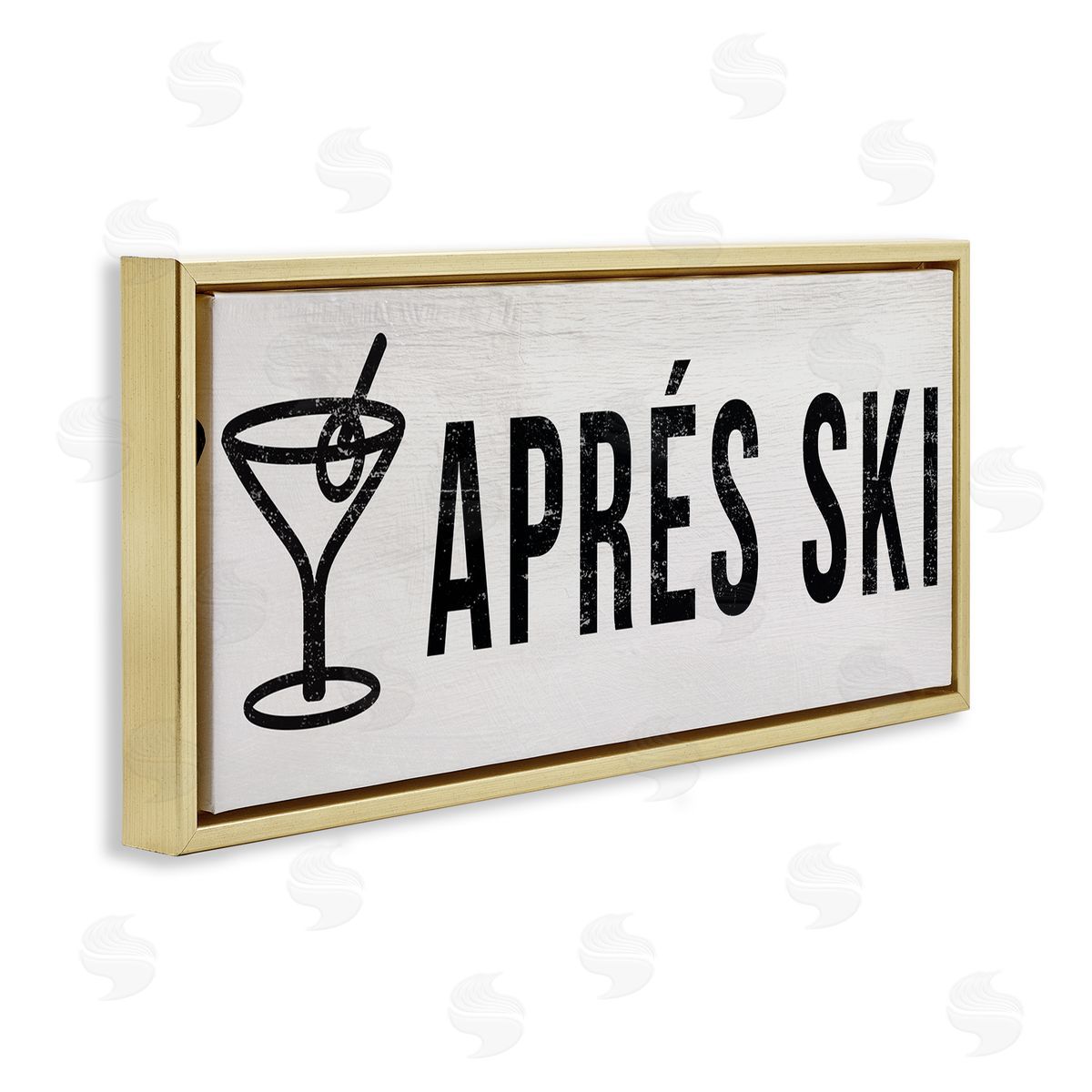 Stupell Studio Apr�s Ski Phrase Martini Glass with Olive