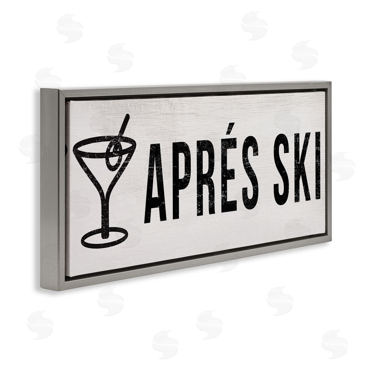 Stupell Studio Apr�s Ski Phrase Martini Glass with Olive