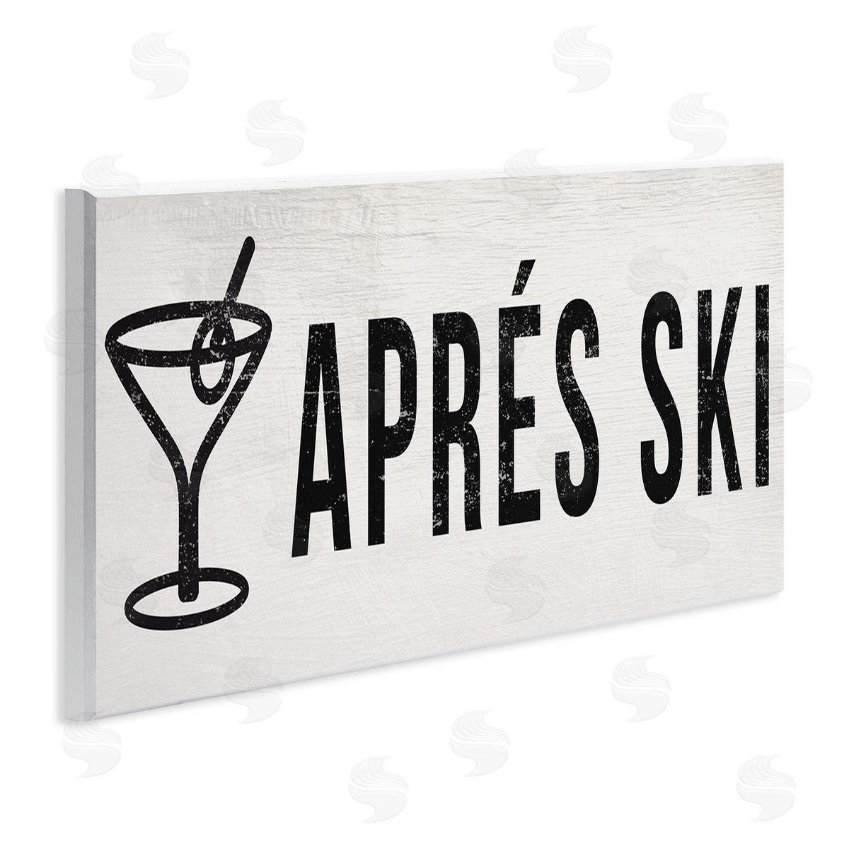 Stupell Studio Apr�s Ski Phrase Martini Glass with Olive