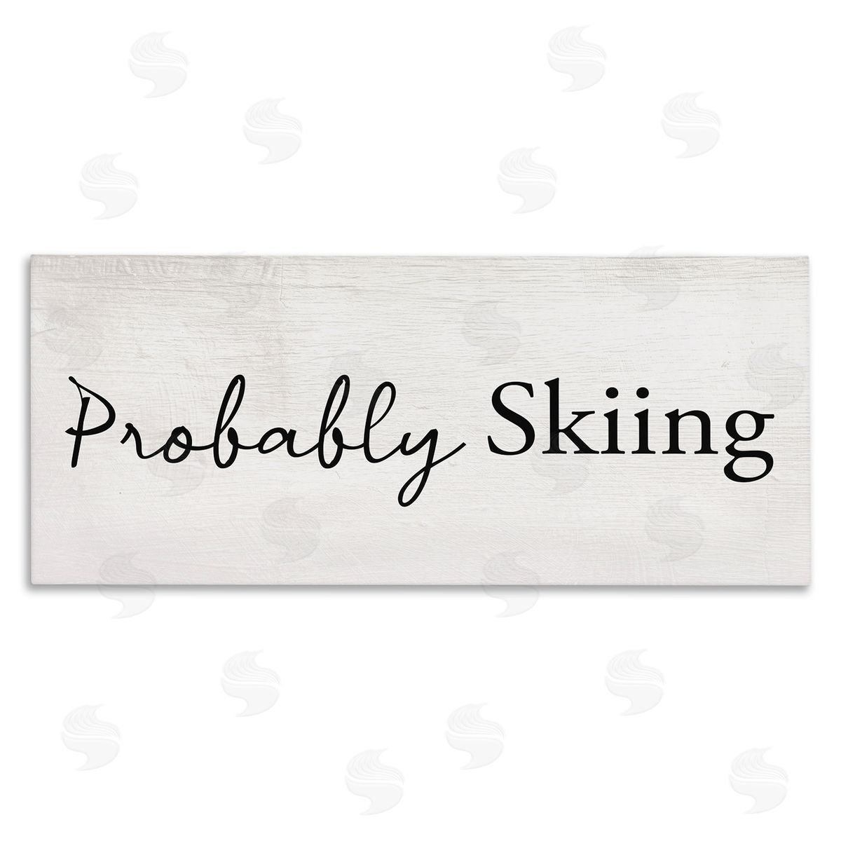 Stupell Studio Probably Skiing Phrase Rustic Winter Sports Sign