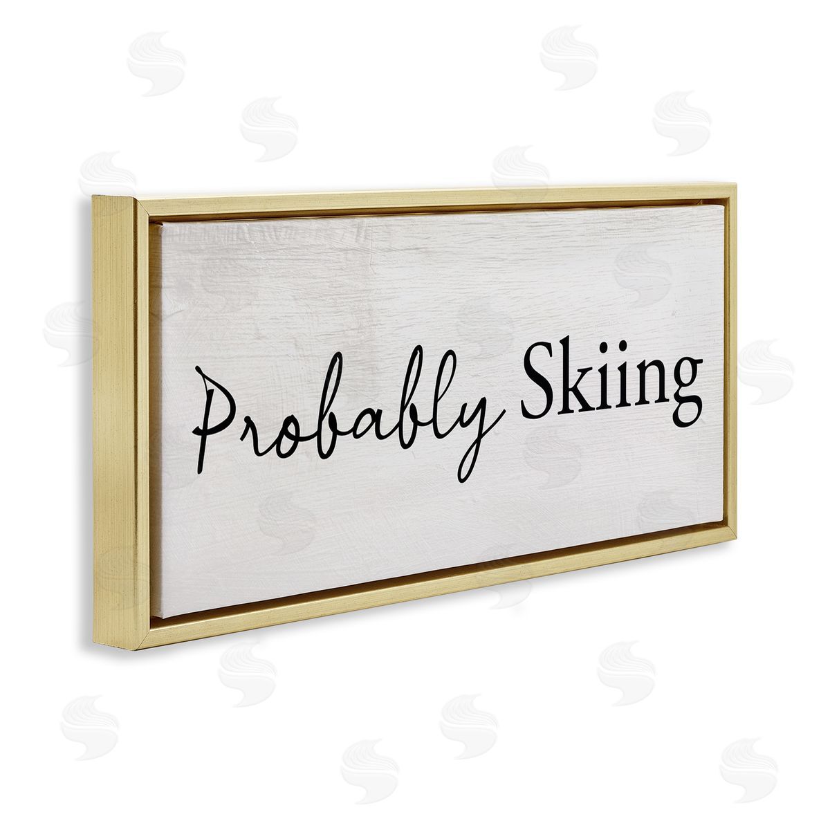 Stupell Studio Probably Skiing Phrase Rustic Winter Sports Sign