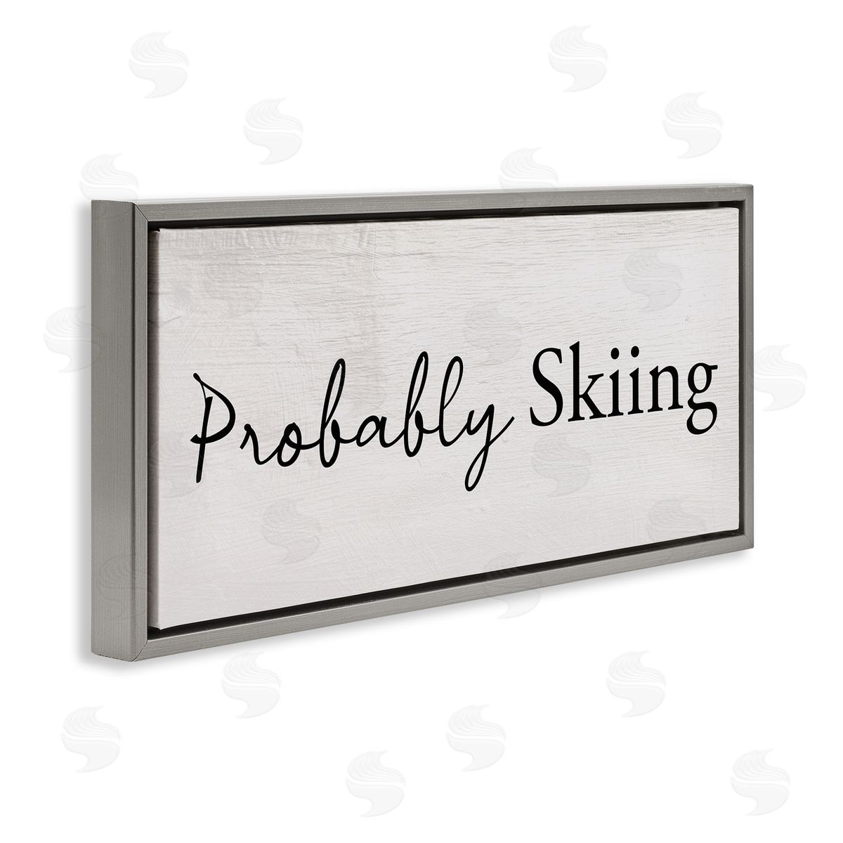 Stupell Studio Probably Skiing Phrase Rustic Winter Sports Sign