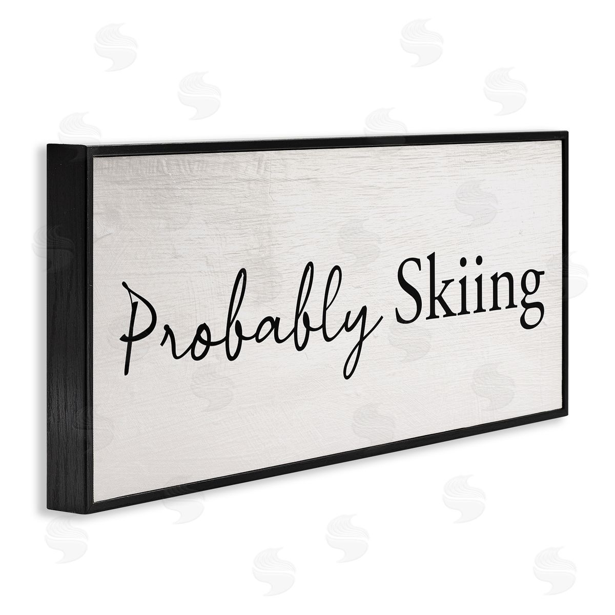 Stupell Studio Probably Skiing Phrase Rustic Winter Sports Sign