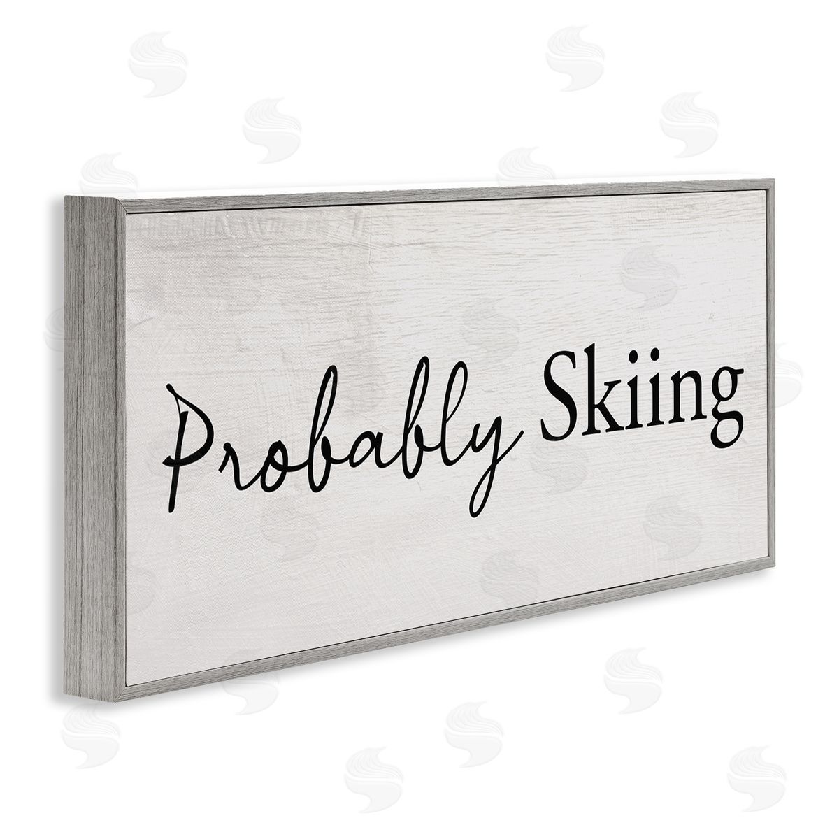Stupell Studio Probably Skiing Phrase Rustic Winter Sports Sign