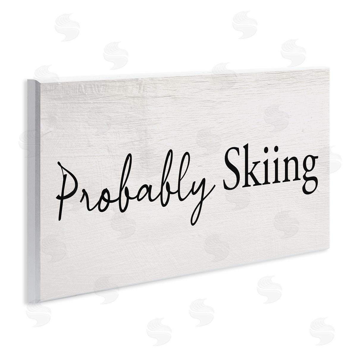 Stupell Studio Probably Skiing Phrase Rustic Winter Sports Sign
