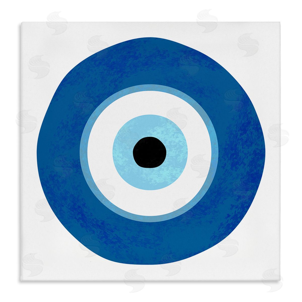 Ziwei Li Eye Centric Bold Blue Abstract Circular Dominant Shapes Stretched Canvas Wall Art Print