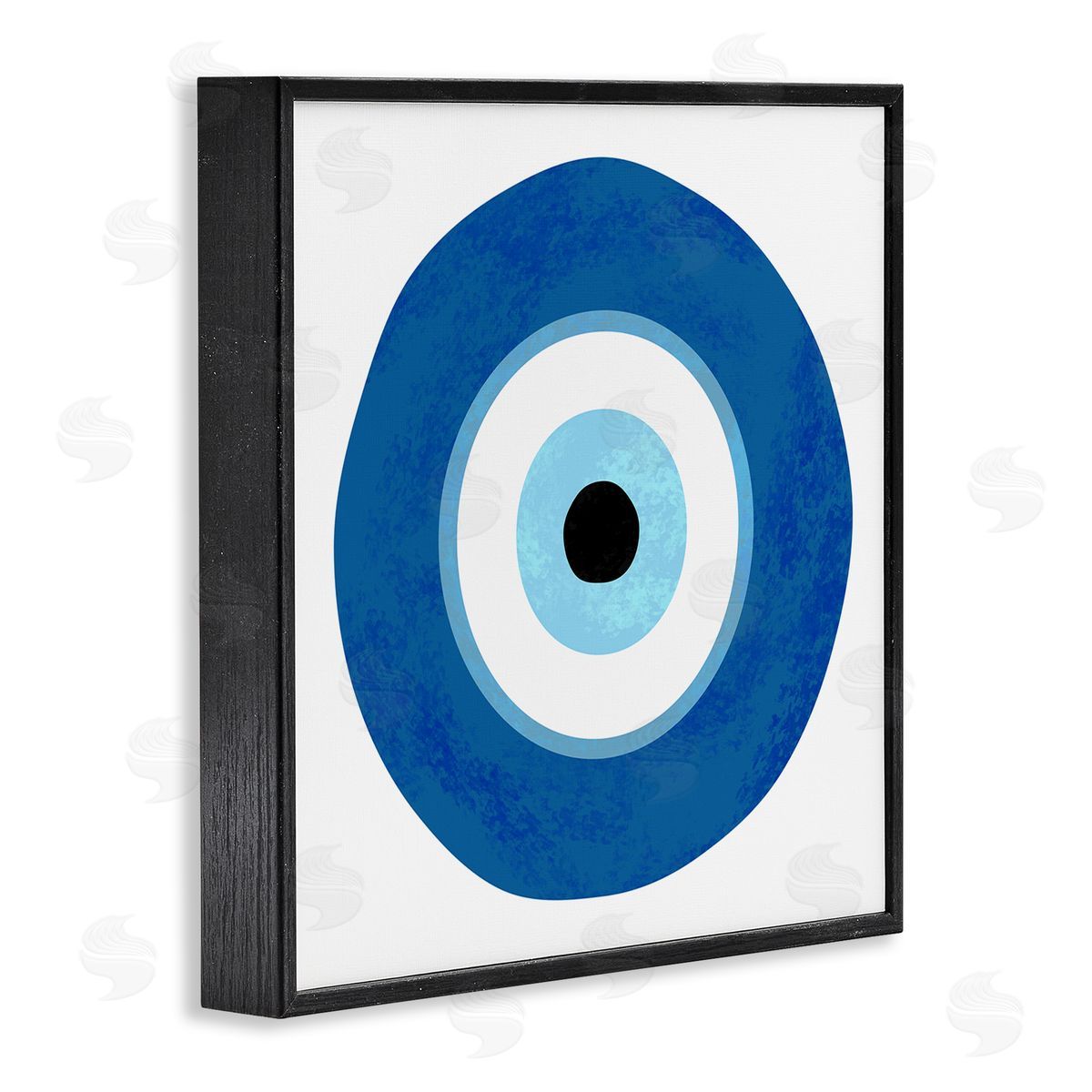 Ziwei Li Eye Centric Bold Blue Abstract Circular Dominant Shapes Black Framed Glicee Wall Art Print