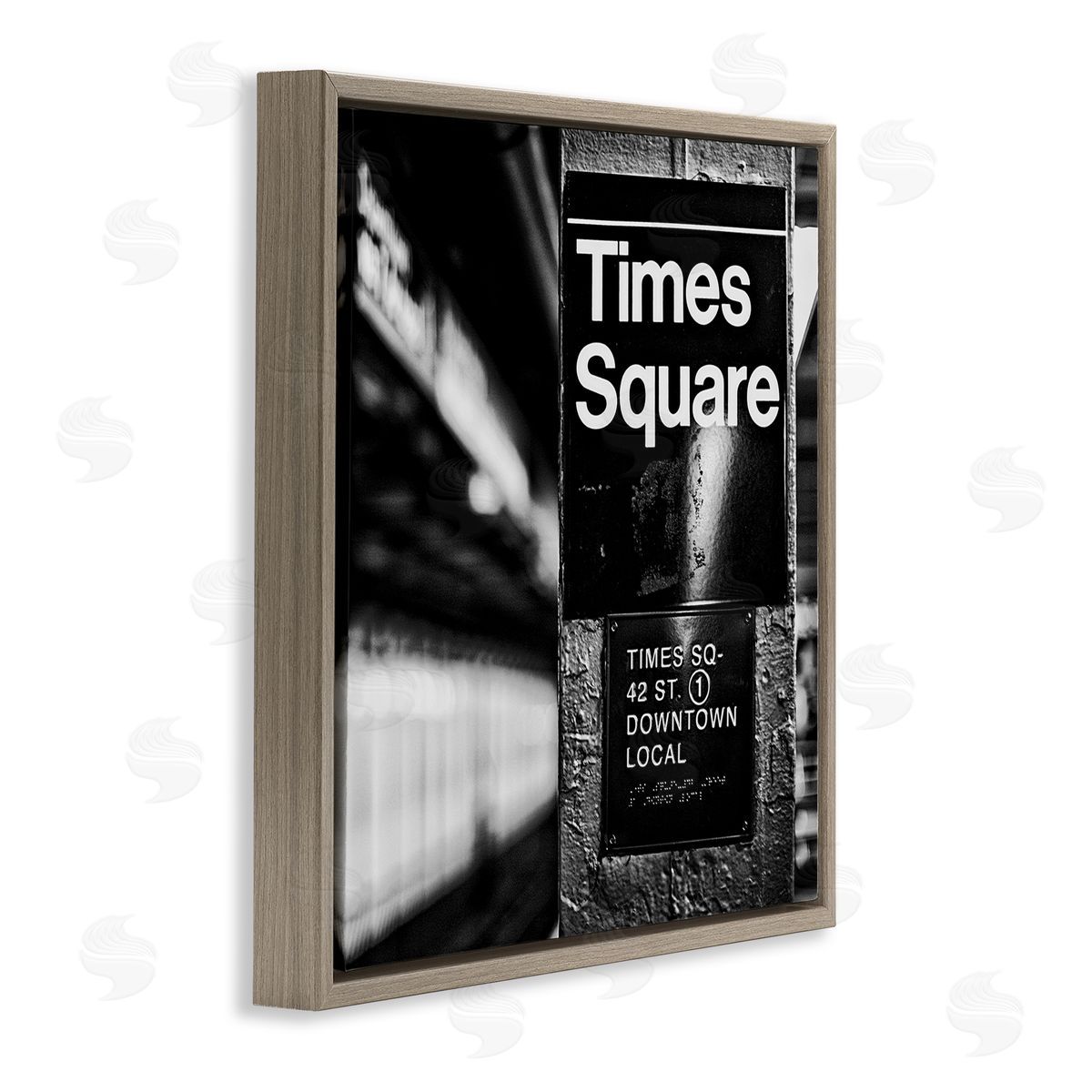 Susan Bryant Time Square Subway New York City Urban Photography Brown Floating Frame Canvas Wall Art Print