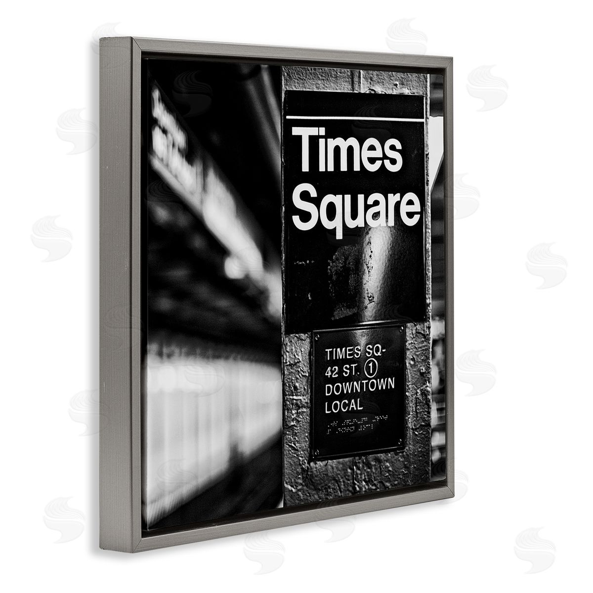 Susan Bryant Time Square Subway New York City Urban Photography Gray Floating Frame Canvas Wall Art Print