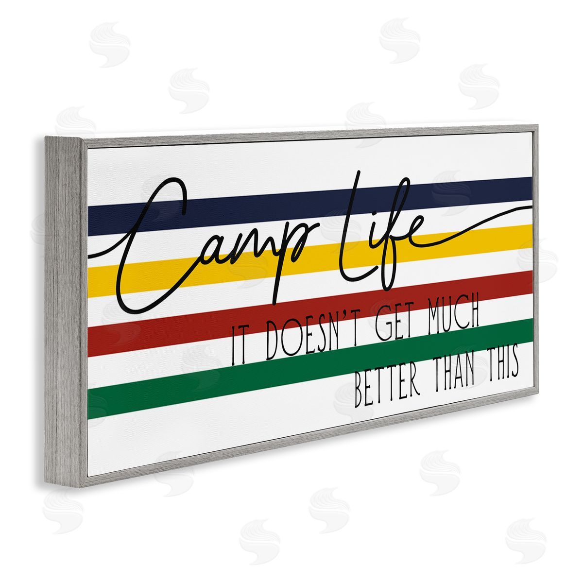 Stupell Studio Camp Life Doesn't Get Much Better Positivity Striped