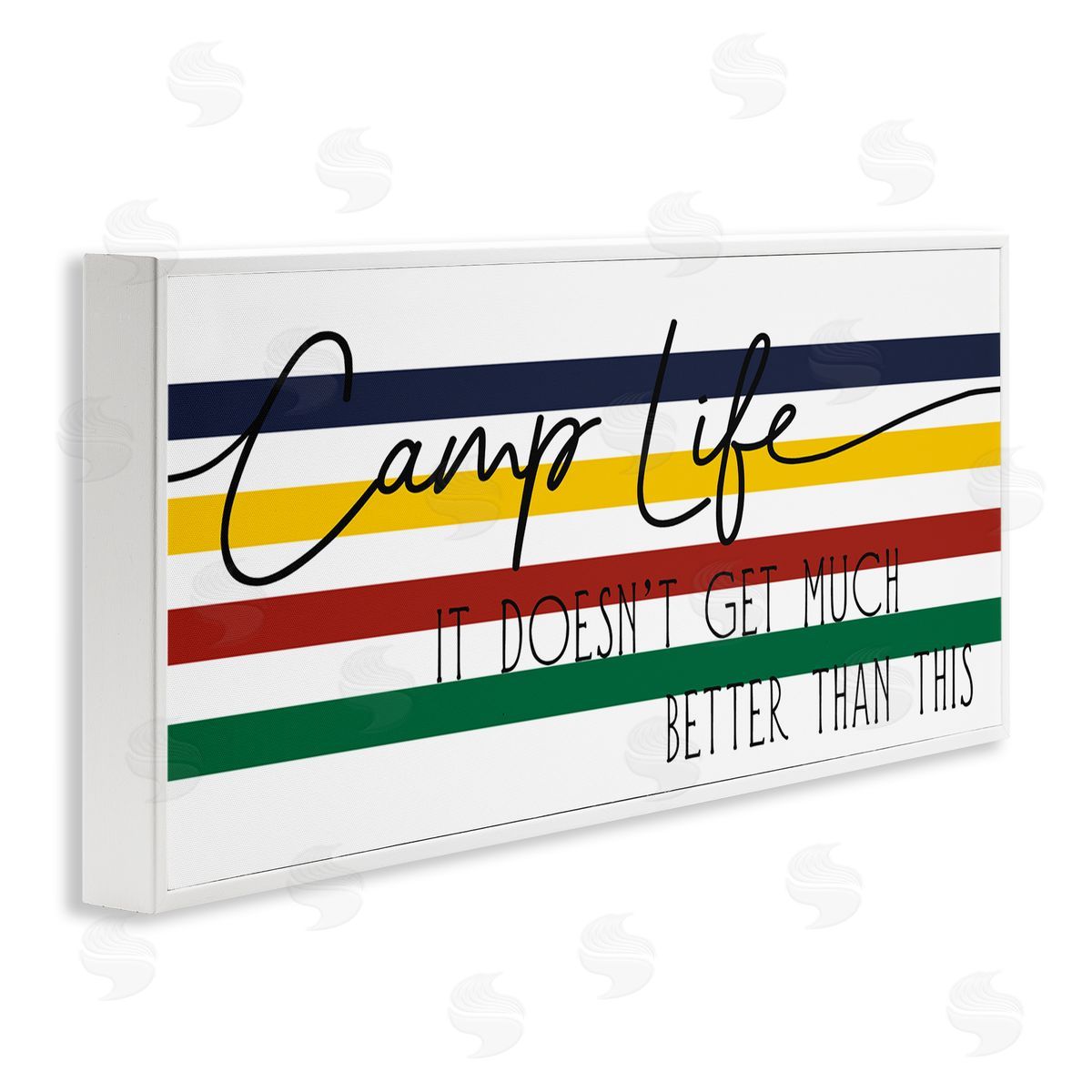 Stupell Studio Camp Life Doesn't Get Much Better Positivity Striped